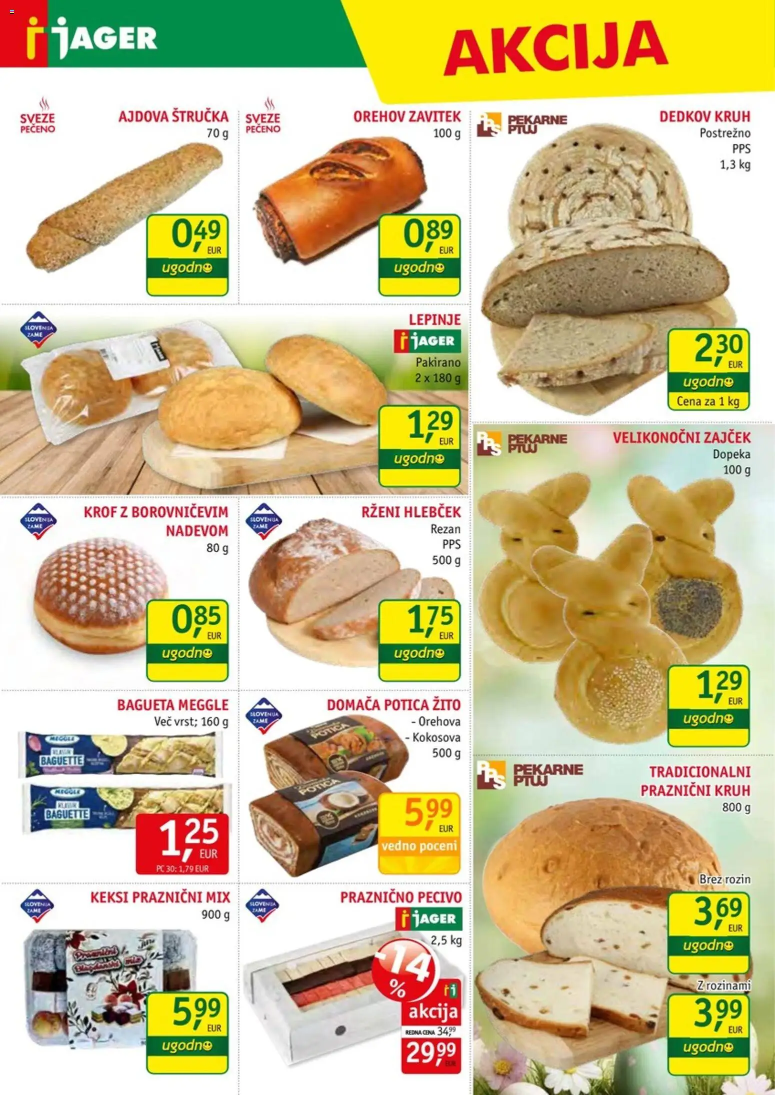 Novi Jager katalog ponudbe – veljaven od 01.04.2026 | Stran: 6 | Izdelki: Keksi, Štručka, Kruh