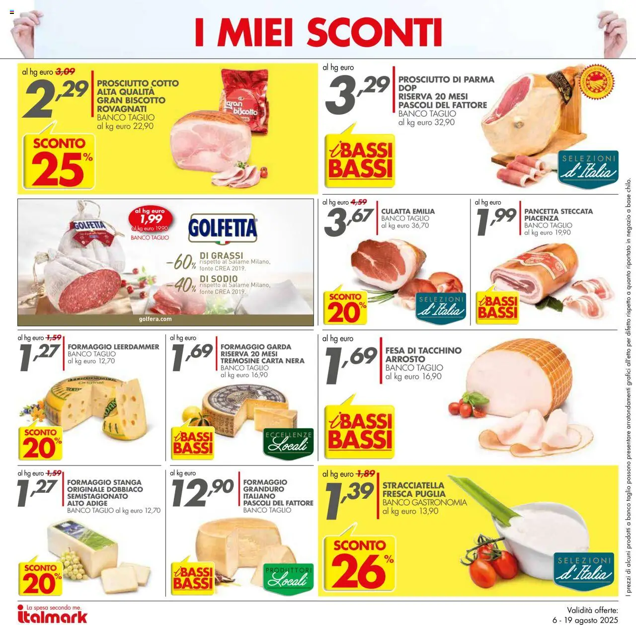 Volantino Italmark del 06.08.2025 | Pagina: 8 | Prodotti: Prosciutto di Parma, Prosciutto Cotto, Salame, Prosciutto