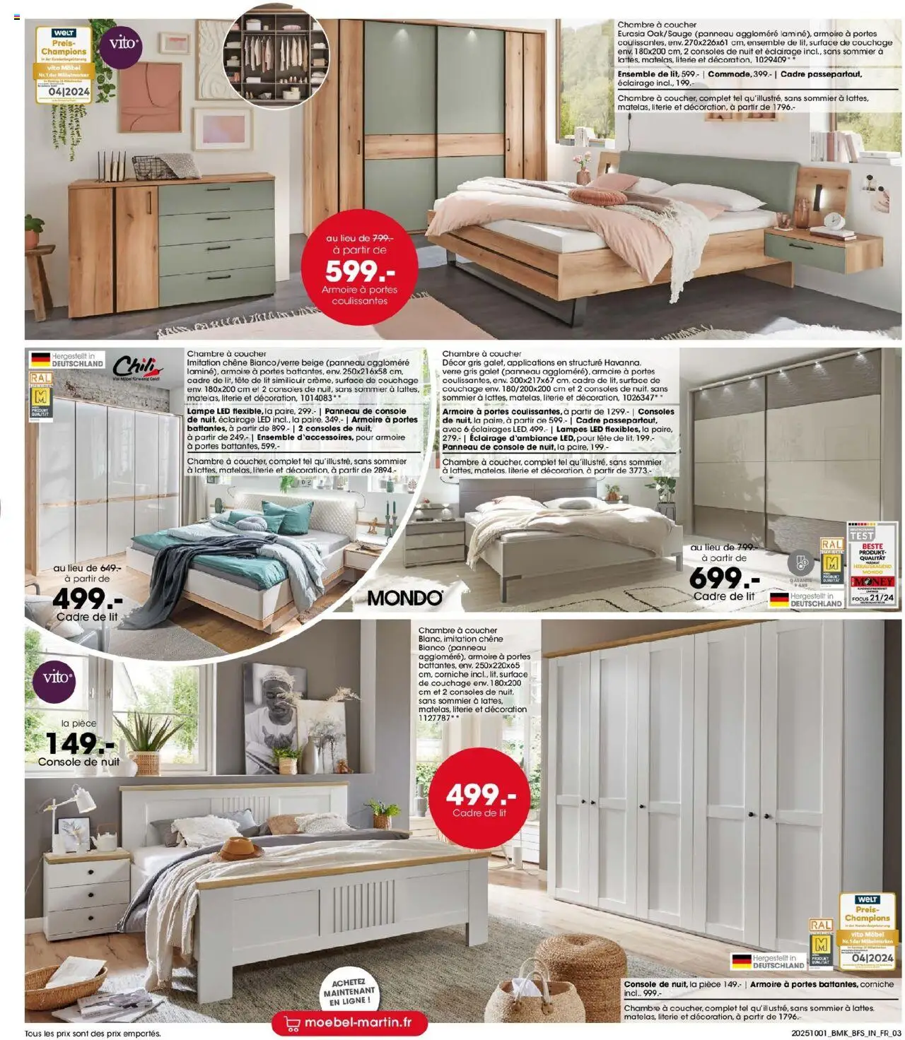 {H1} | Page: 3 | Produits: lampe LED, Armoire, Literie, Cadre