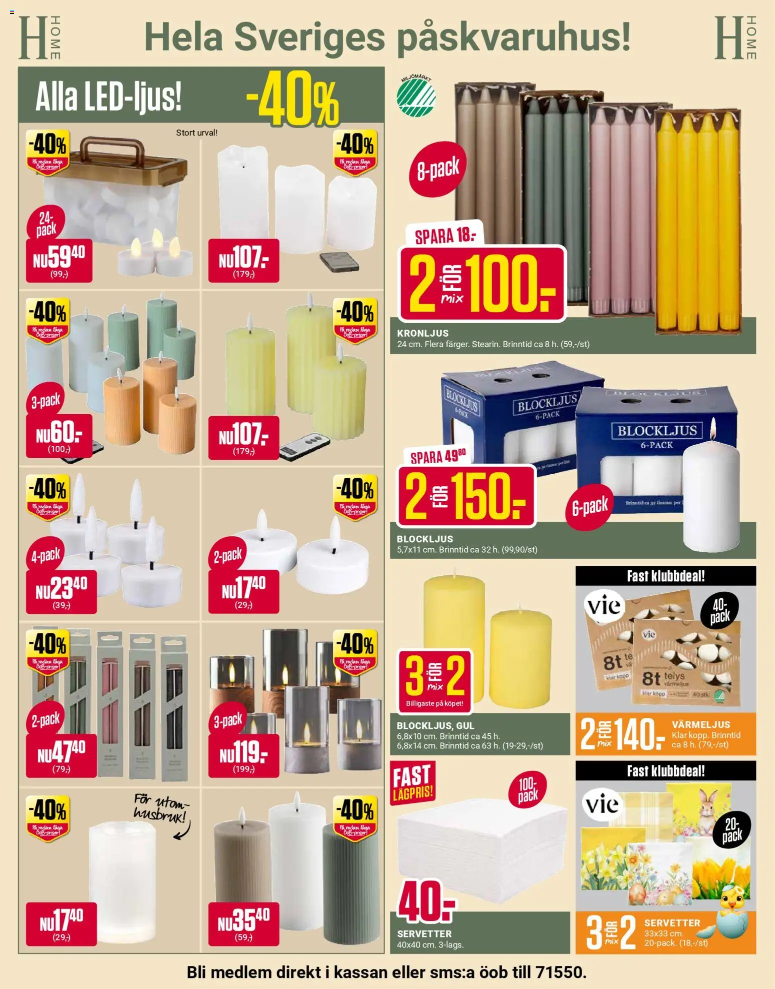 ÖoB reklamblad aktuell från 23.03.2026 | Sida: 4 | Produkter: Te, Värmeljus, Servetter