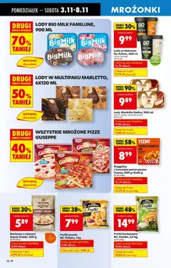 Pogląd oferty "LODY BIG MILK FAMILIJNE,, Lody Big Milk Familijne, 900 ml" - ważna od 03.11.2025 | Strona: 52
