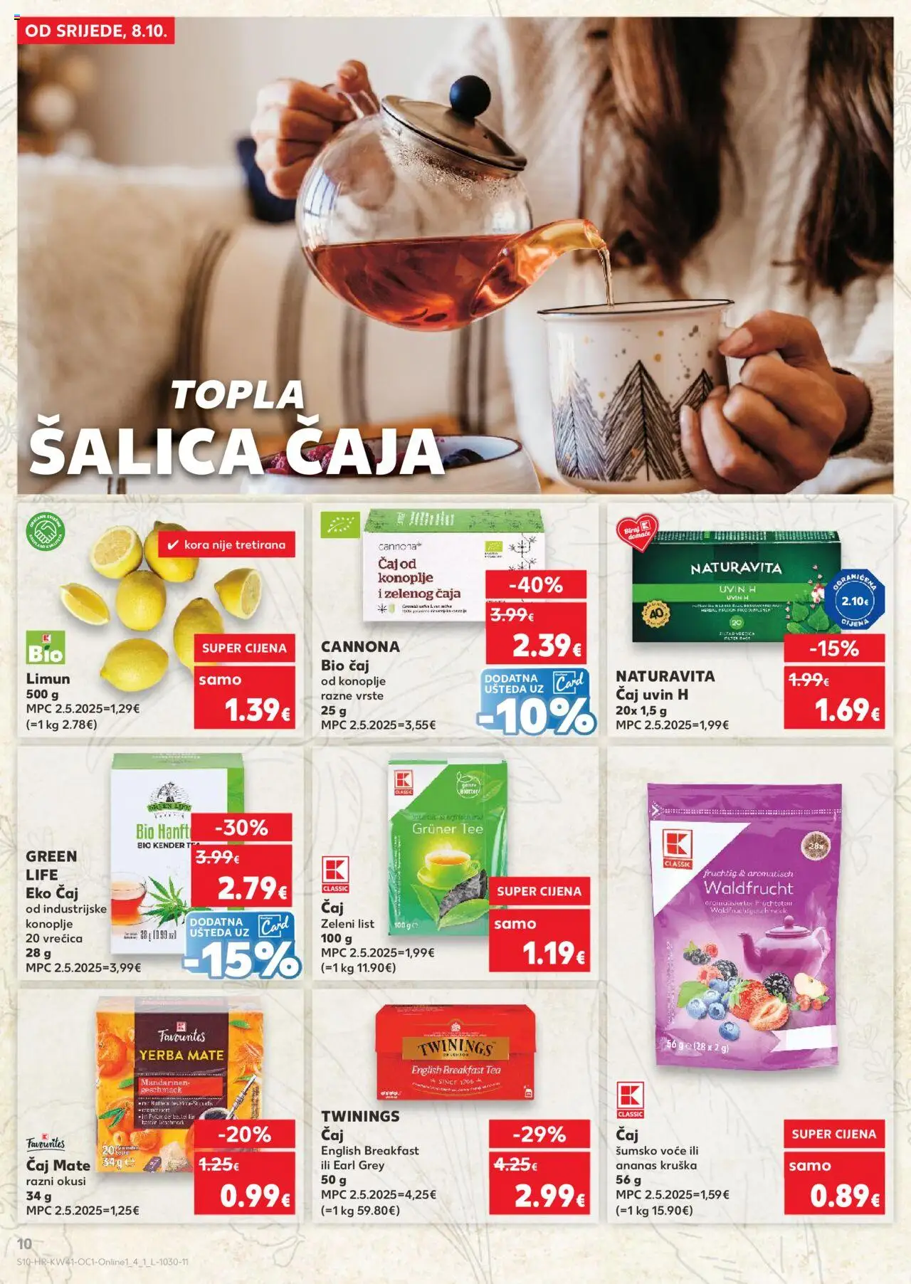 Kaufland katalog | vrijedi od 08.10.2025 | Stranica: 10 | Proizvodi: Šumsko voće, Čaj, Ananas, Voće