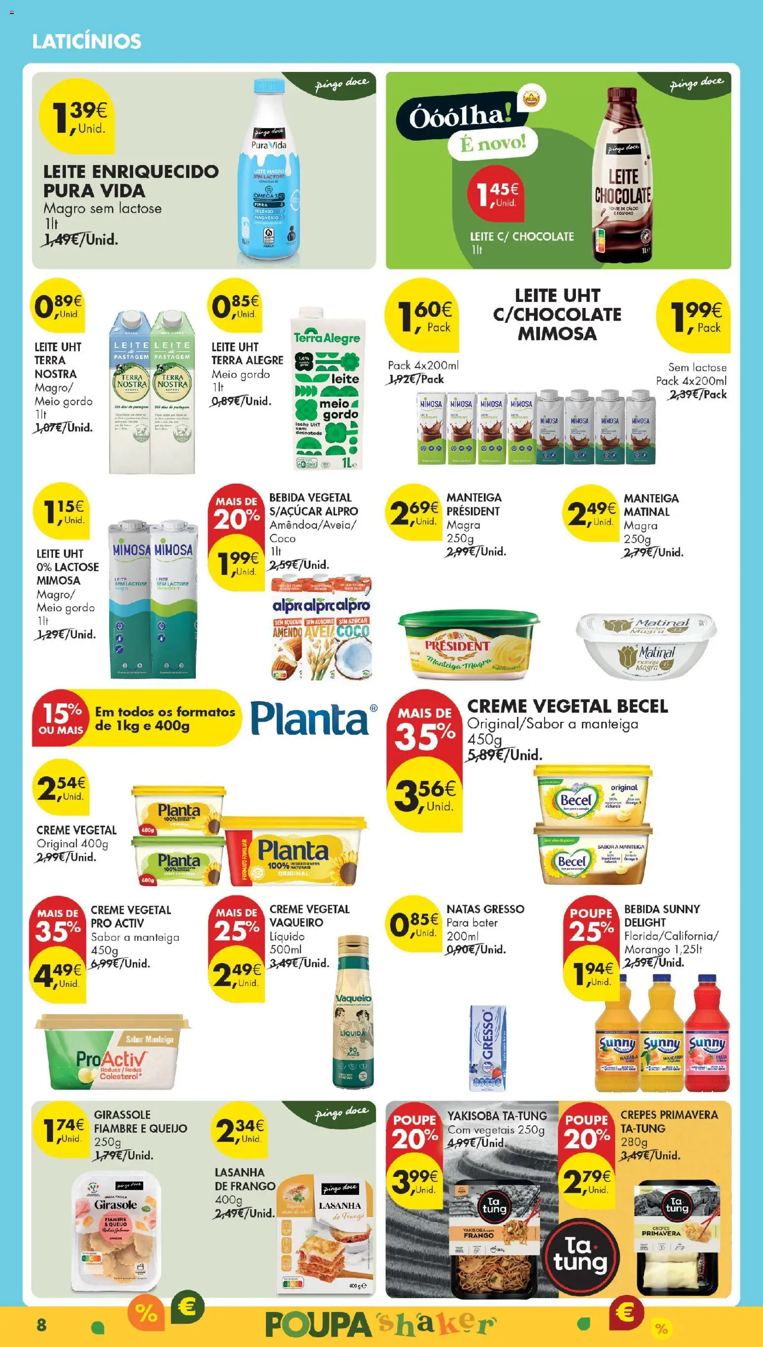 Pingo Doce Poupe Esta Semana Madeira │ válido de 11.11.2025 | Página: 8 | Produtos: Lasanha, Massa, Creme, Bebida