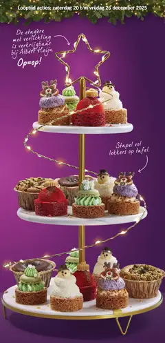 De etagère met verlichting, Etagère with lights, available at Albert Heijn. While supplies last! - Voorbeeld van een folder van Albert Heijn, geldig van 20.12.2025 | Pagina: 22 | Producten: Tafel, Verlichting