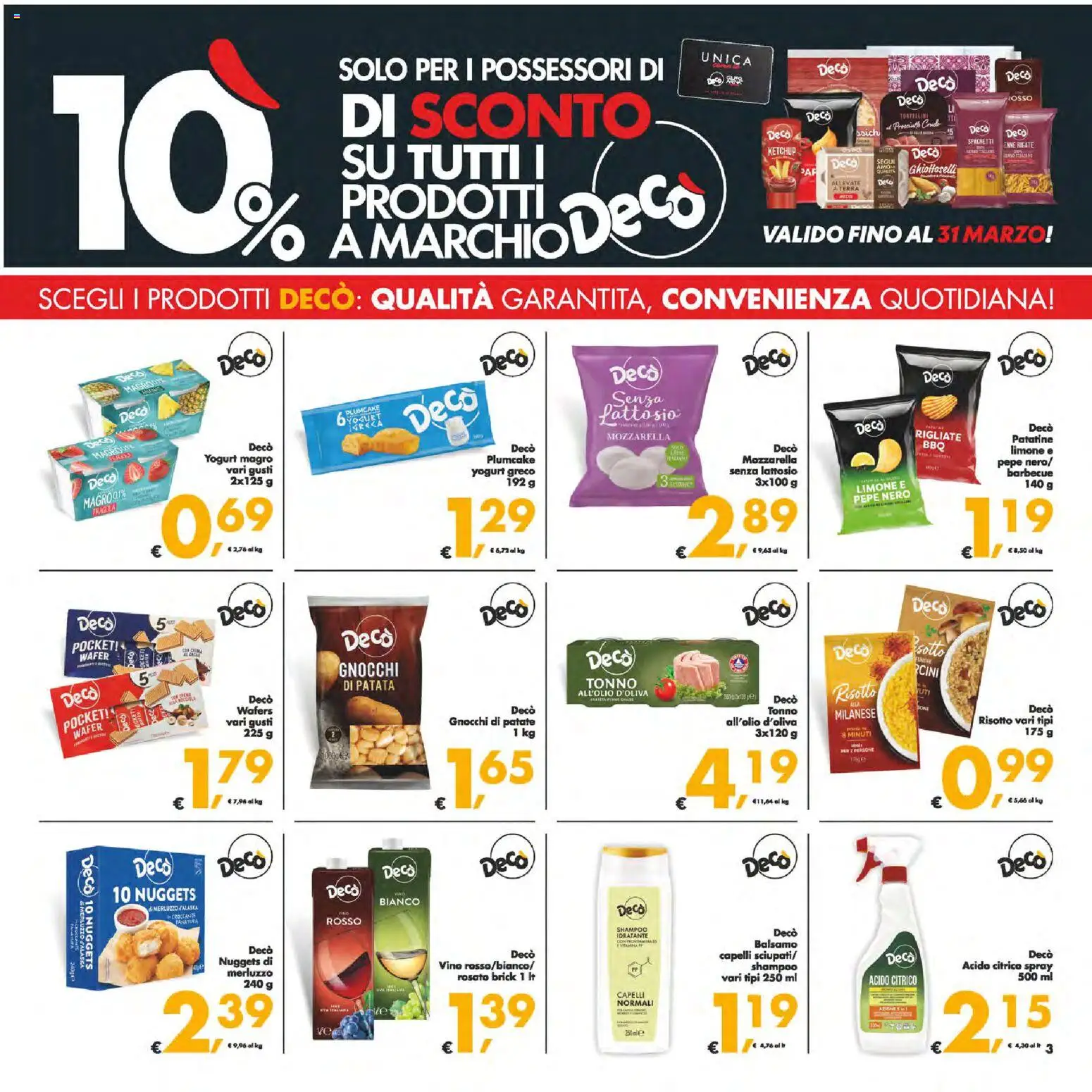 Volantino Decò del 10.03.2026 | Pagina: 3 | Prodotti: Patatine, Ketchup, Barbecue, Pinne