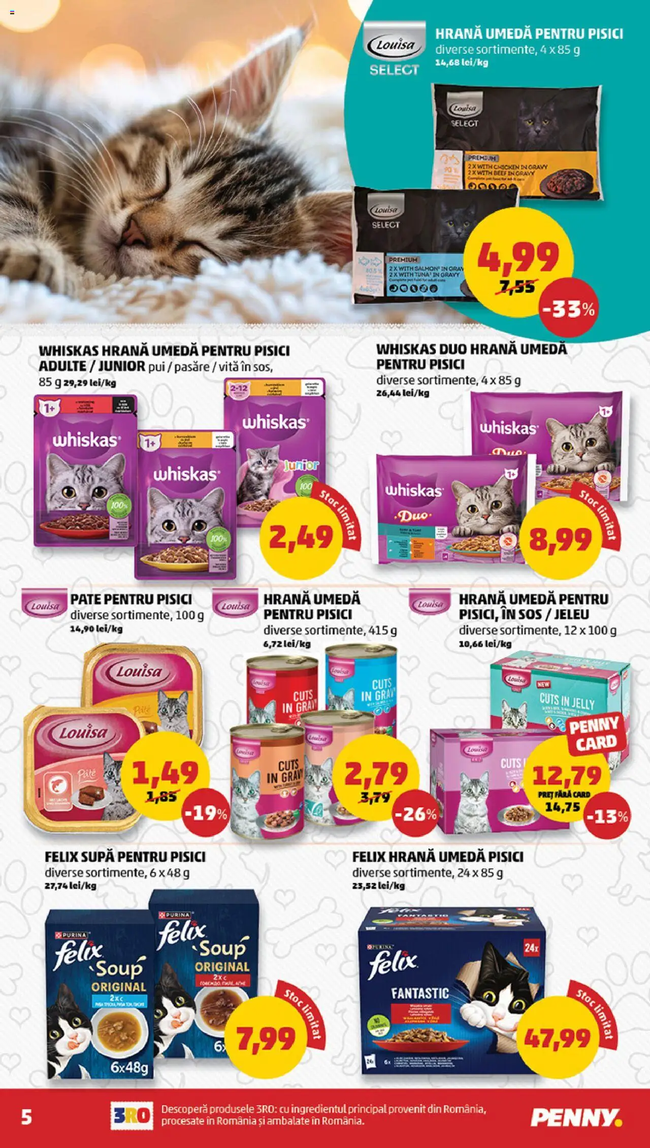 Noul catalog PENNY – valabil de la 01.10.2025 | Pagină: 5 | Produse: Hacıyatmaz Kedi Oyuncağı, Pate, Sos