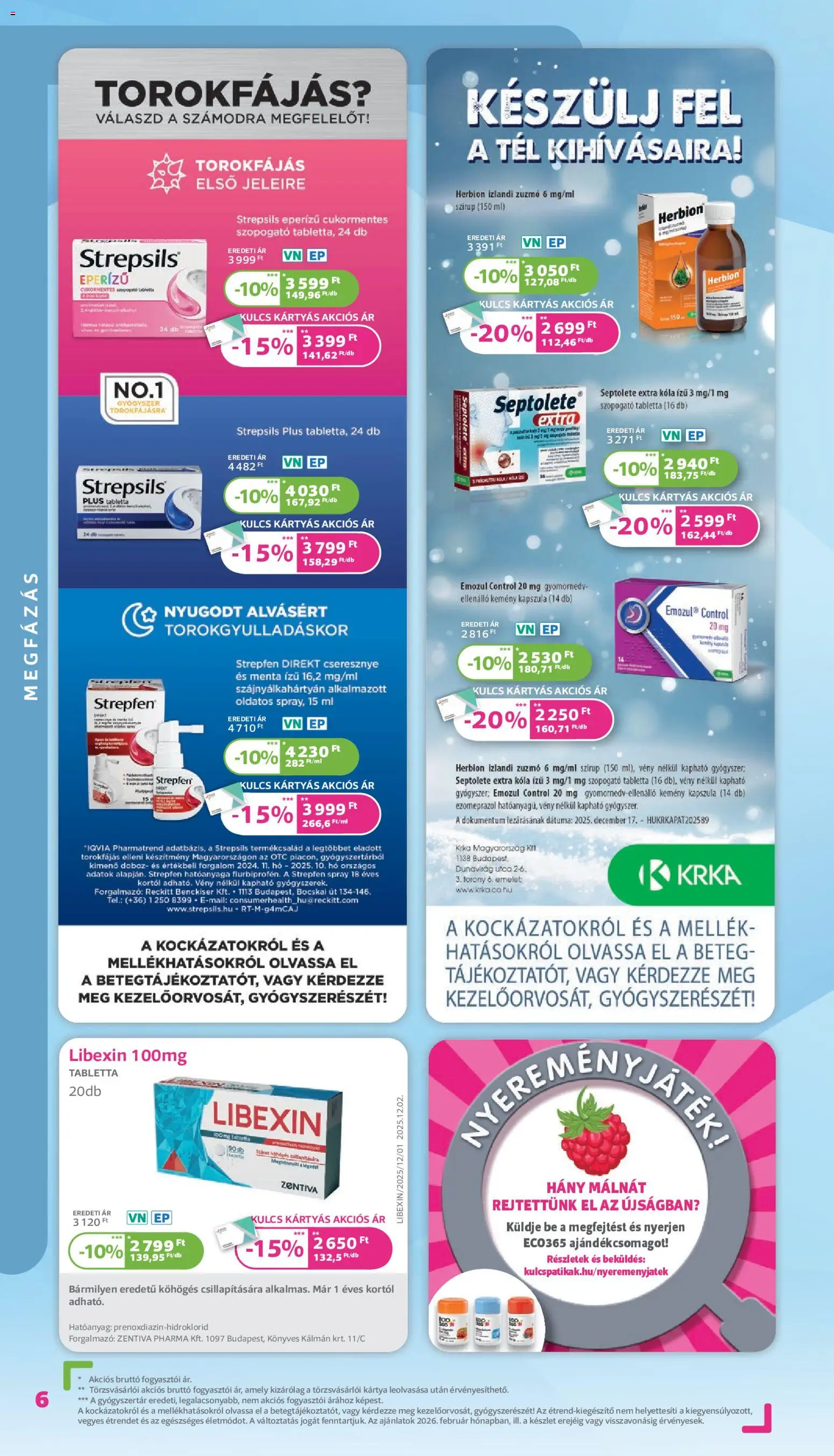 Kulcs Patika akciós ujság - amely érvényes a következő dátumtól: 01.02.2026 | Oldal: 6 | Termékek: Cseresznye, Doboz