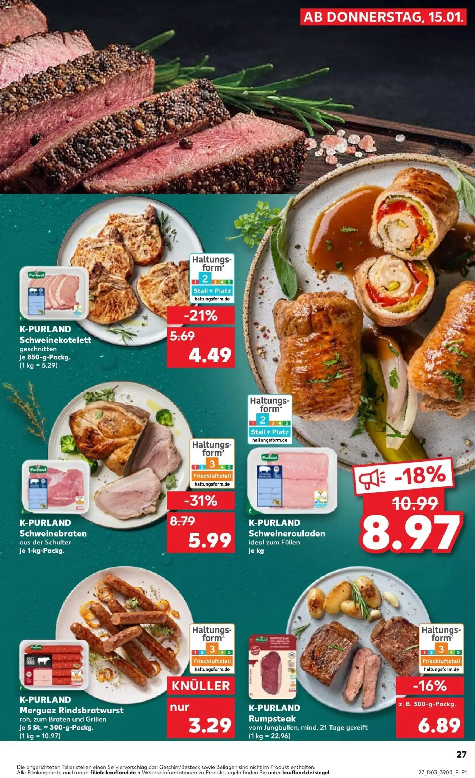 Kaufland prospekt Stade	 – gültig ab 15.01.2026 | Seite: 27 | Produkte: Rumpsteak, Steak