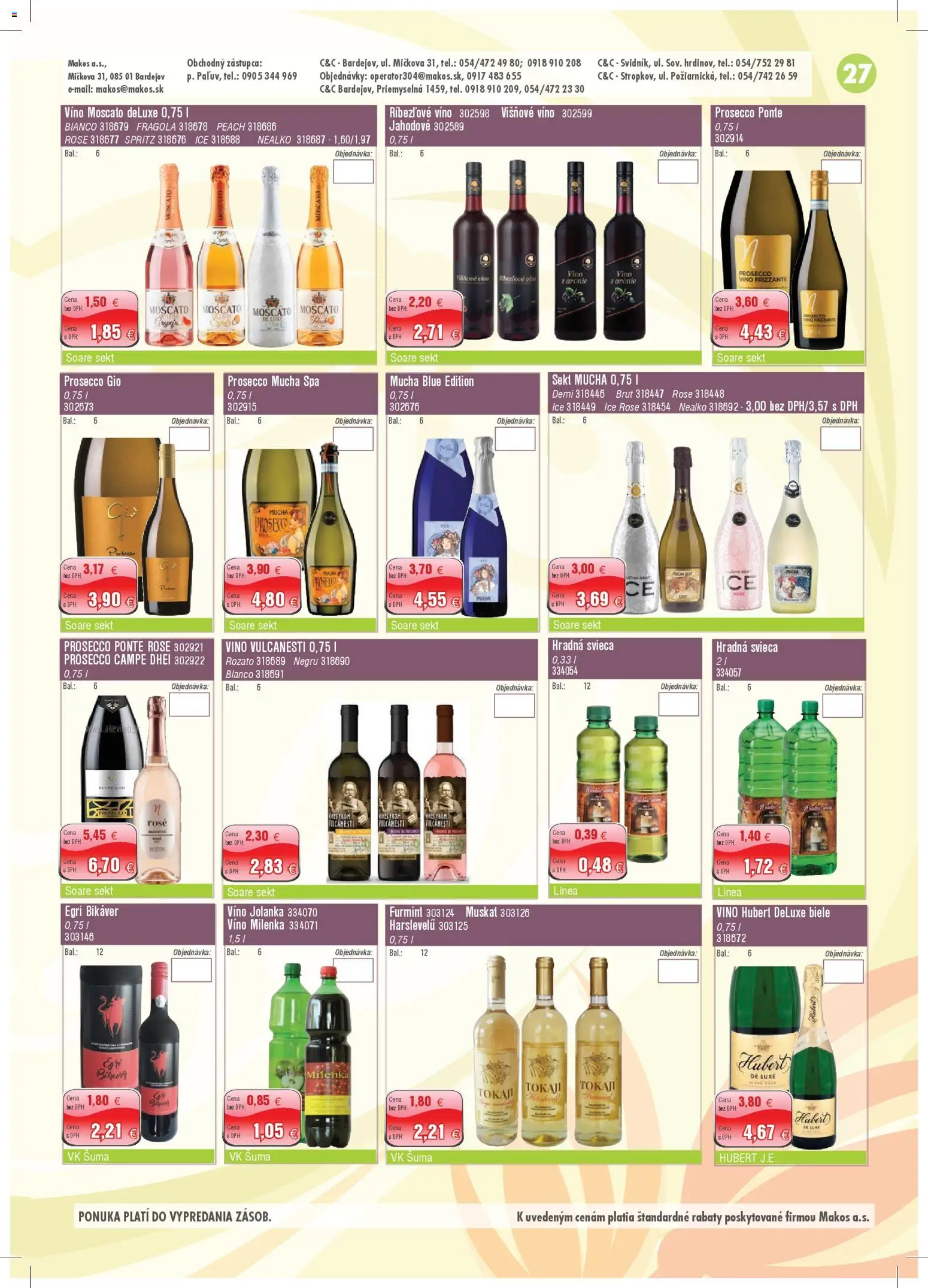 Nové Makos akcie – leták je platný od 06.04.2026 | Strana: 27 | Produkty: Víno, Prosecco