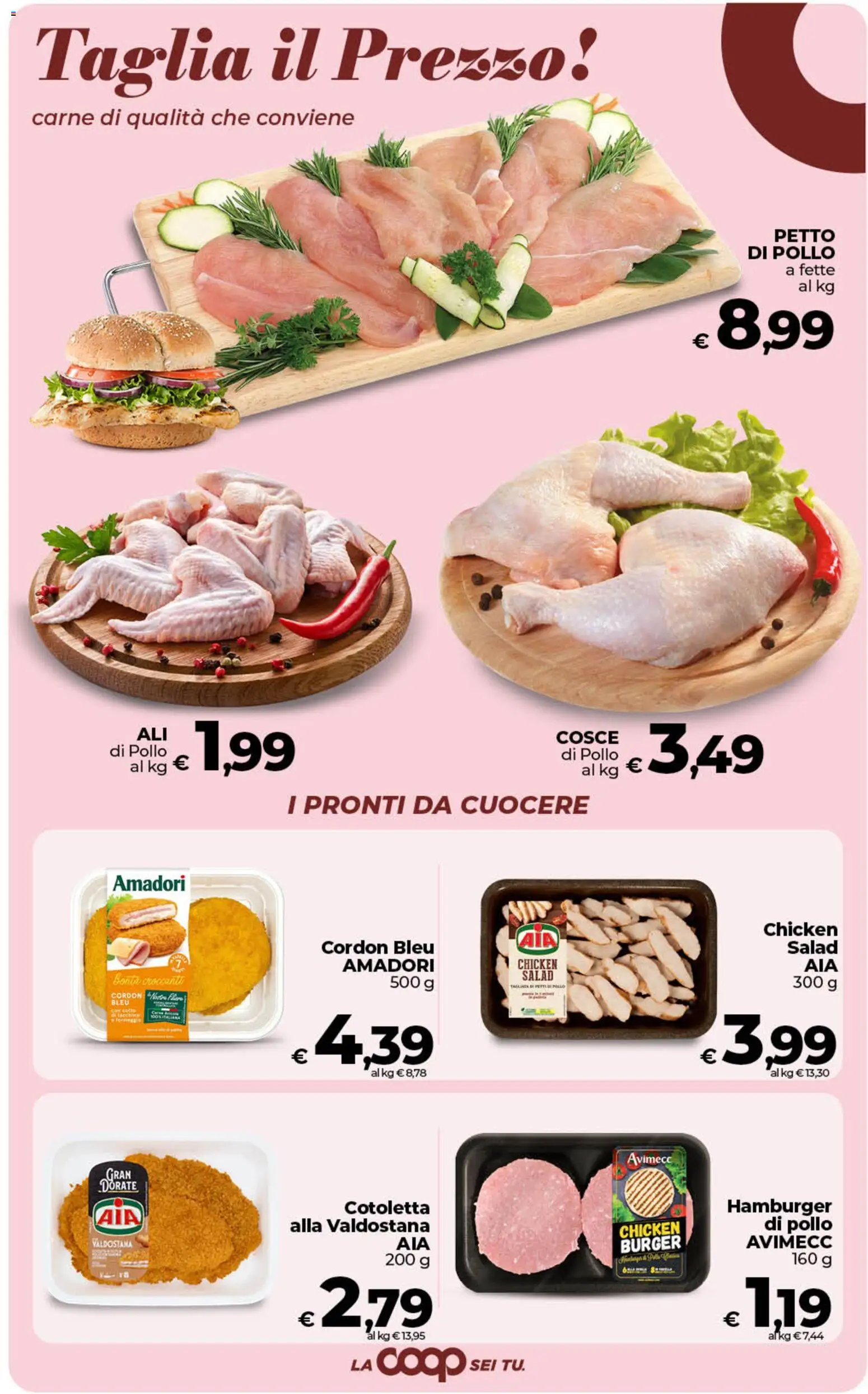 Volantino COOP del 06.03.2026 | Pagina: 10 | Prodotti: Petto di Pollo, Pollo, Hamburger, Cosce di pollo