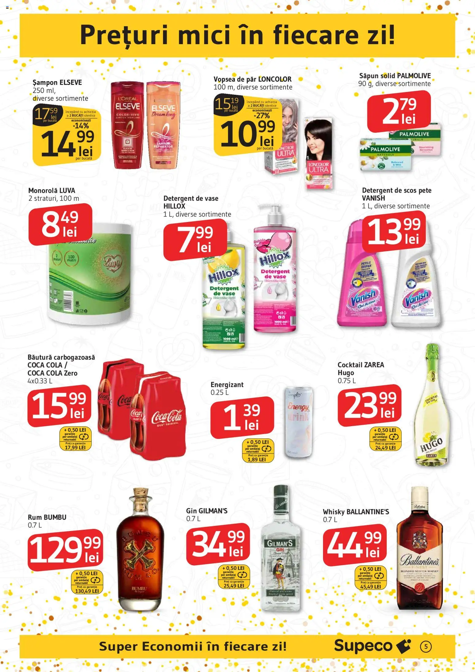 Noul catalog Supeco – valabil de la 27.12.2025 | Pagină: 5 | Produse: Amerikan servis, Șampon, Detergent, Gin