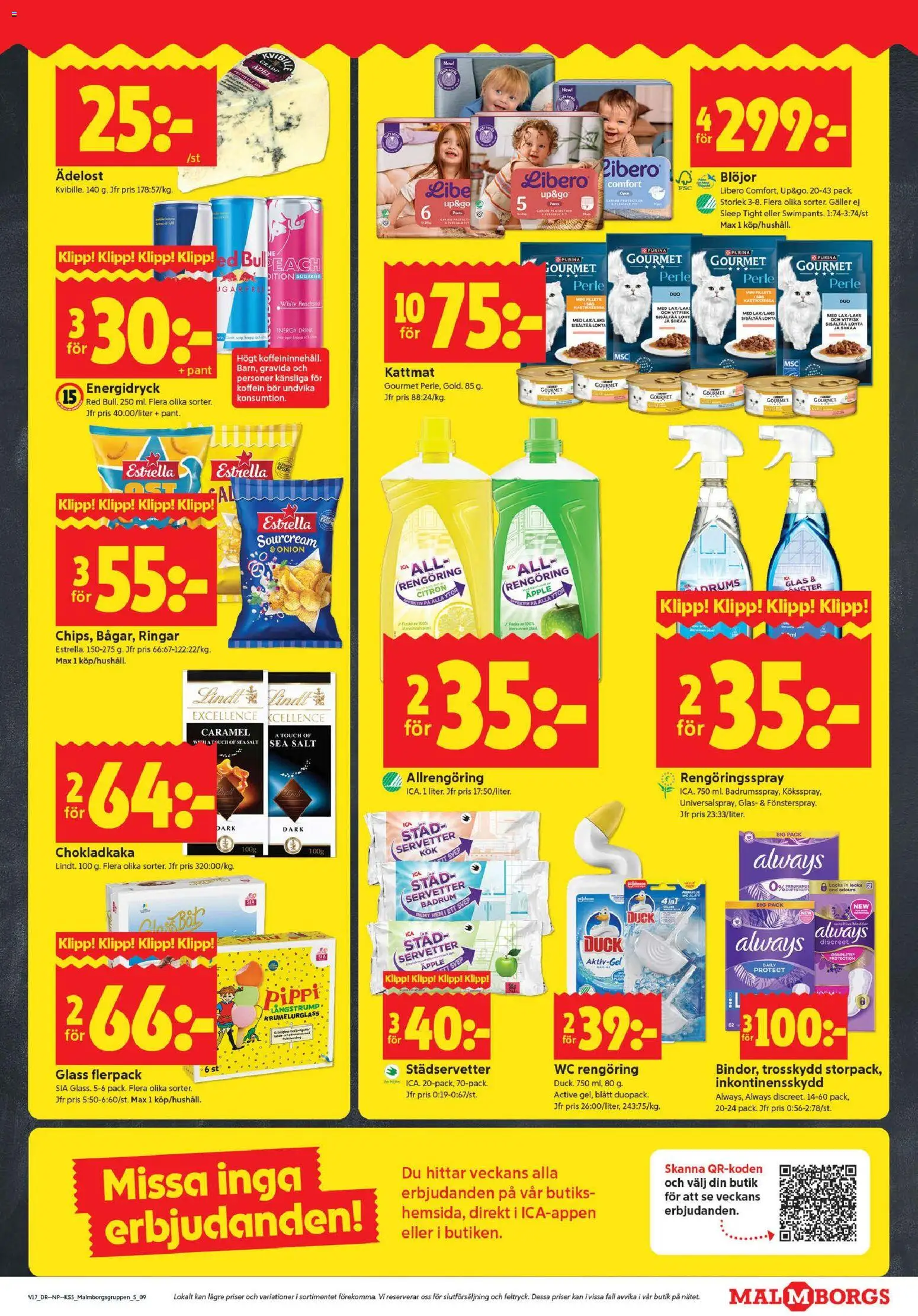 ICA Kvantum reklamblad aktuell från 20.04.2026 | Sida: 9 | Produkter: Salt, Allrengöring, Energidryck, Glass