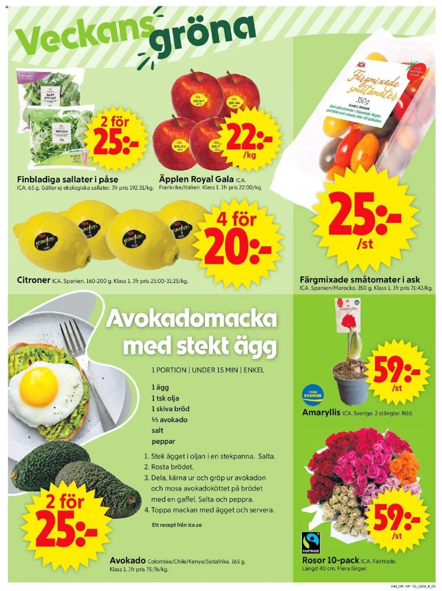 ICA Supermarket reklamblad aktuell från 27.10.2025 | Sida: 5 | Produkter: Salt, Olja, Bröd, Tomater