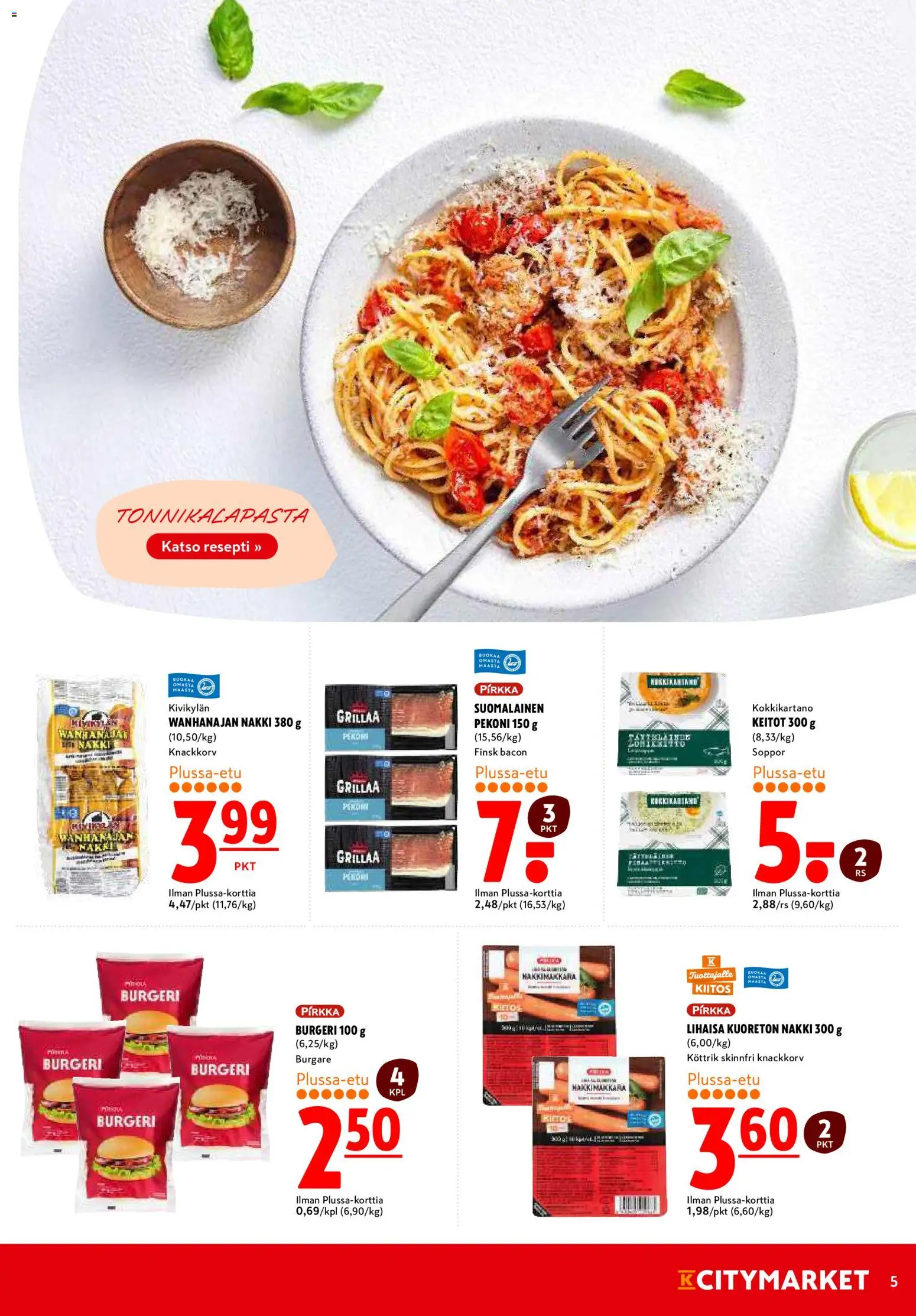 K-Citymarket tarjoukset – voimassa 09.03.2026 alkaen | Sivu: 5 | Tuotteet: Pekoni