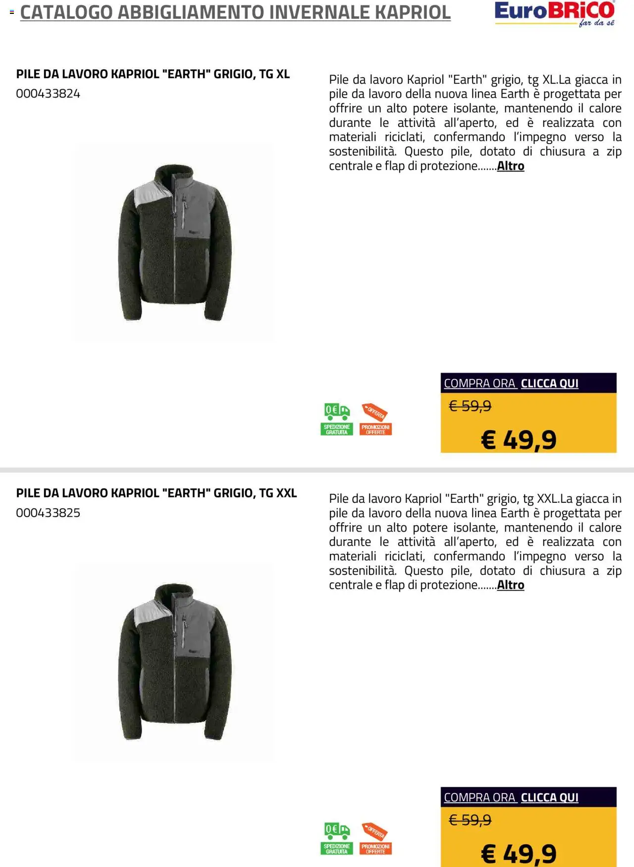 Volantino Eurobrico del 23.07.2025 | Pagina: 21 | Prodotti: Pile, Giacca