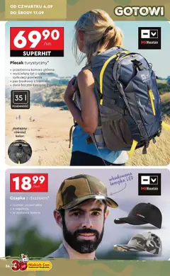 Czapka z daszkiem*, rozmiar uniwersalny, z regulacją, w zestawie baterie od 01.09.2025 | Strona: 36 | Produkty: Plecak, Czapka, Baterie