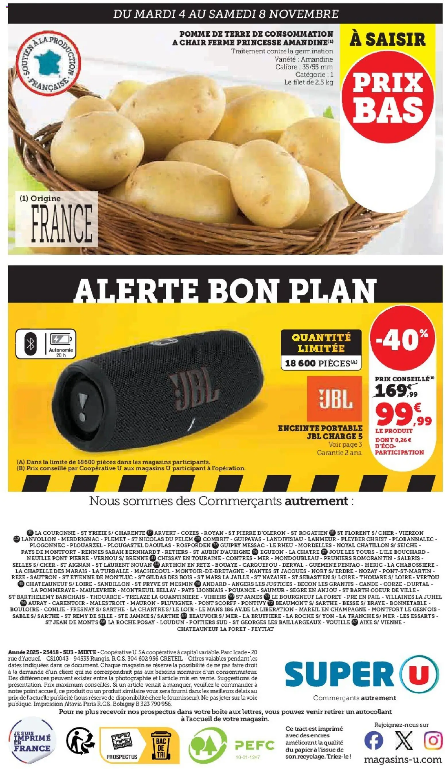 {H1} | Page: 48 | Produits: Enceinte, Pomme de terre de consommation, Champagne, Portable