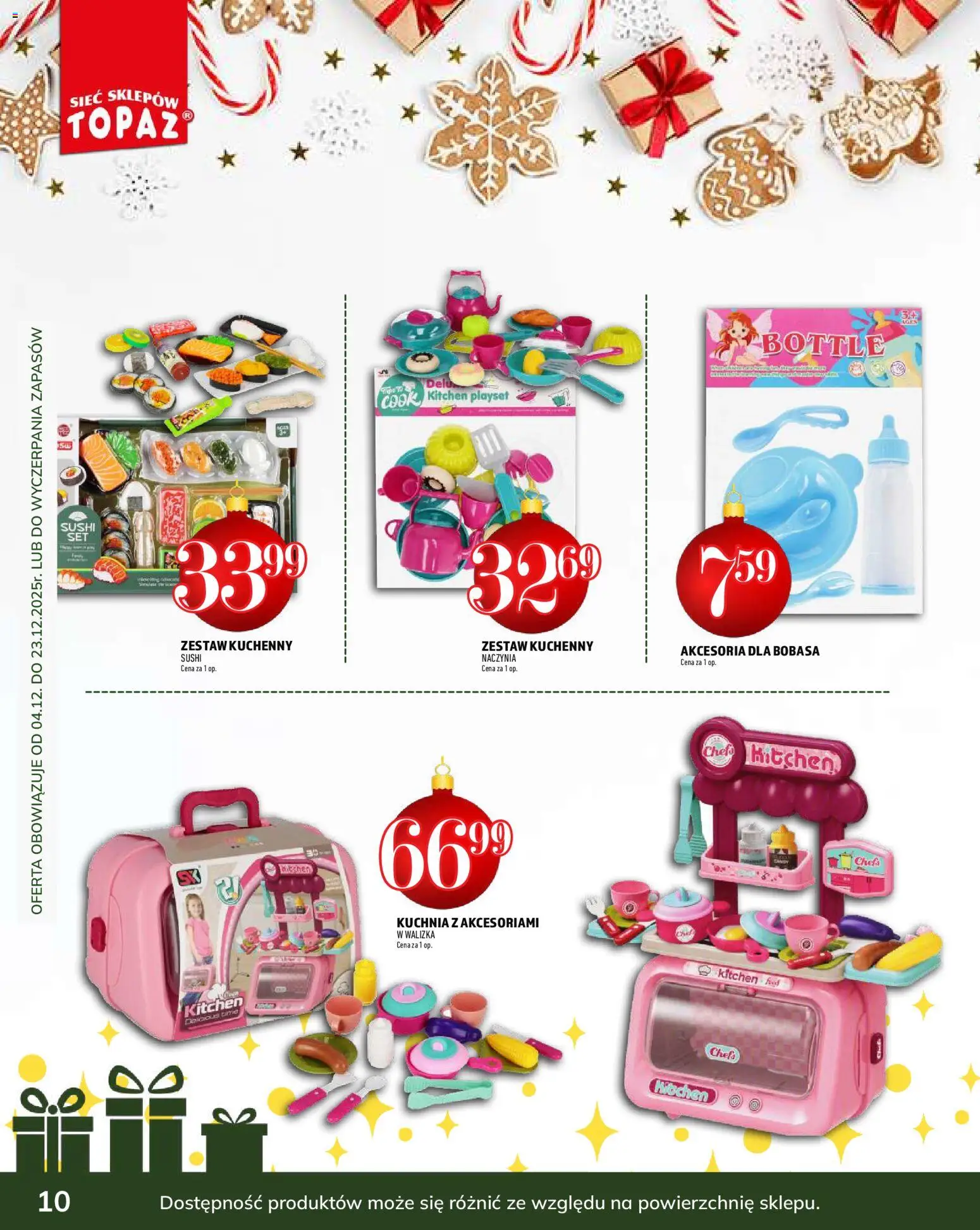 Topaz Gazetka - Podaruj dobre chwile od 04.12.2025 | Strona: 10 | Produkty: Walizka, Sushi