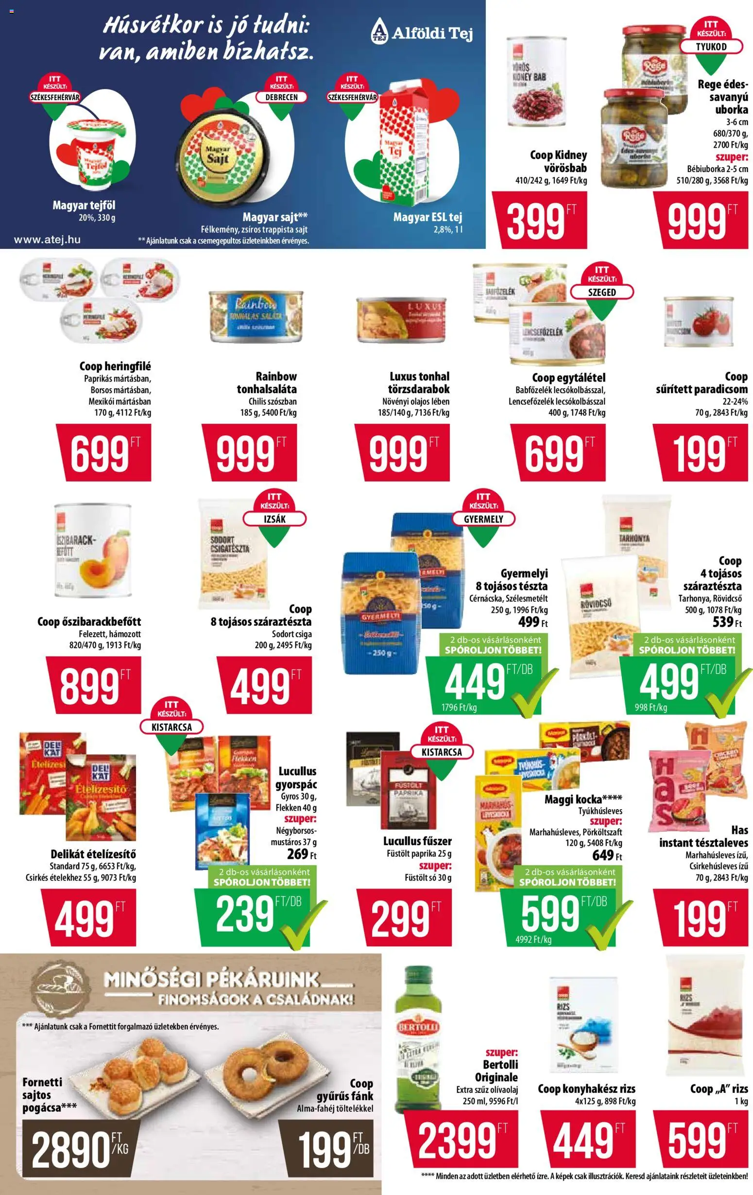 COOP akciós ujság - amely érvényes a következő dátumtól: 02.04.2026 | Oldal: 4 | Termékek: Füstölt paprika, Extra szűz olivaolaj, Paradicsom, Trappista sajt