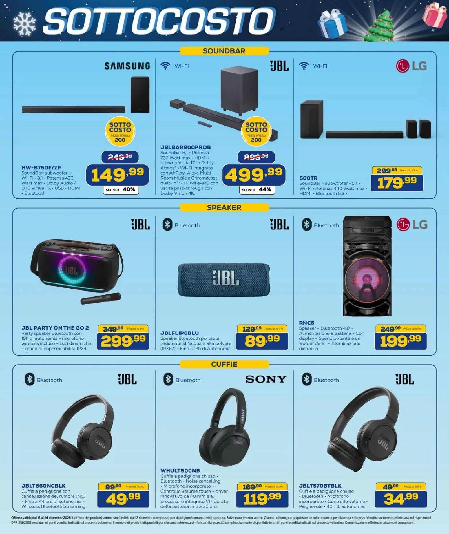 Volantino BRUNO del 12.12.2025 | Pagina: 27 | Prodotti: The, Cuffie, Microfono, Speaker