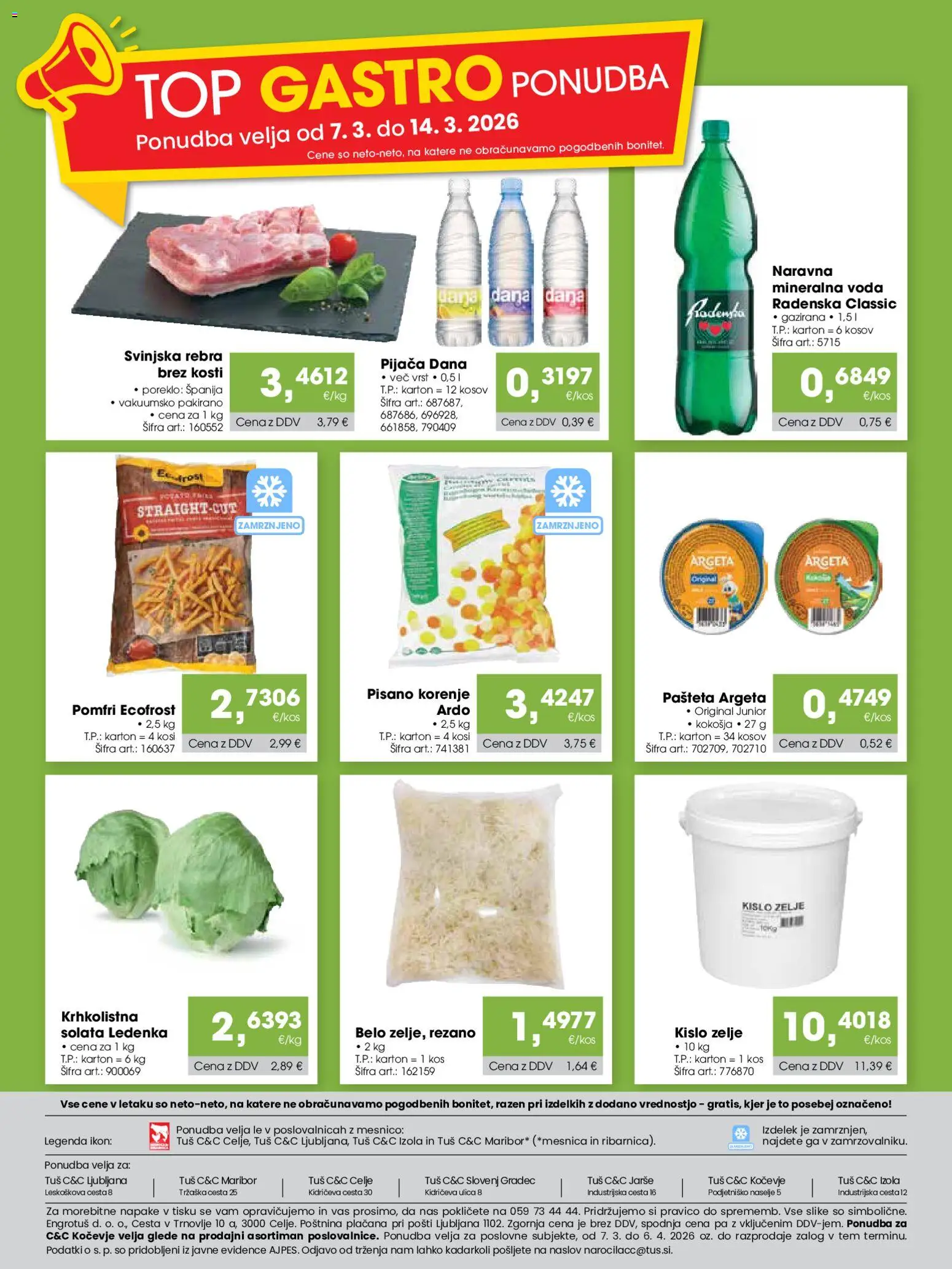 Novi Tuš katalog ponudbe – veljaven od 07.03.2026 | Stran: 24 | Izdelki: Kos, Solata, Voda, Zelje
