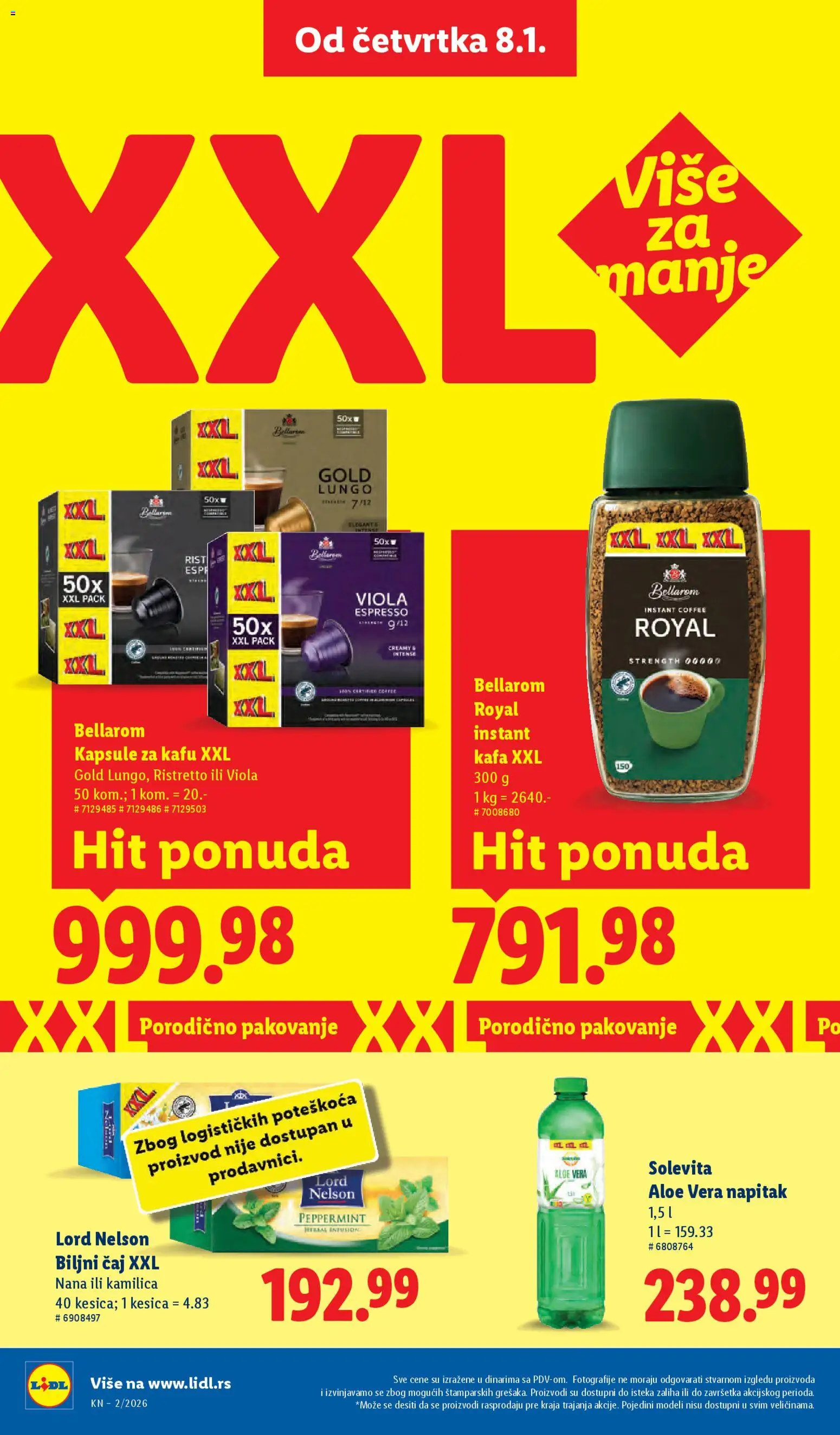 Lidl katalog - važi od 08.01.2026 | Strana: 42 | Proizvode: Instant kafa, Kapsule za kafu, Pakovanje, Čaj