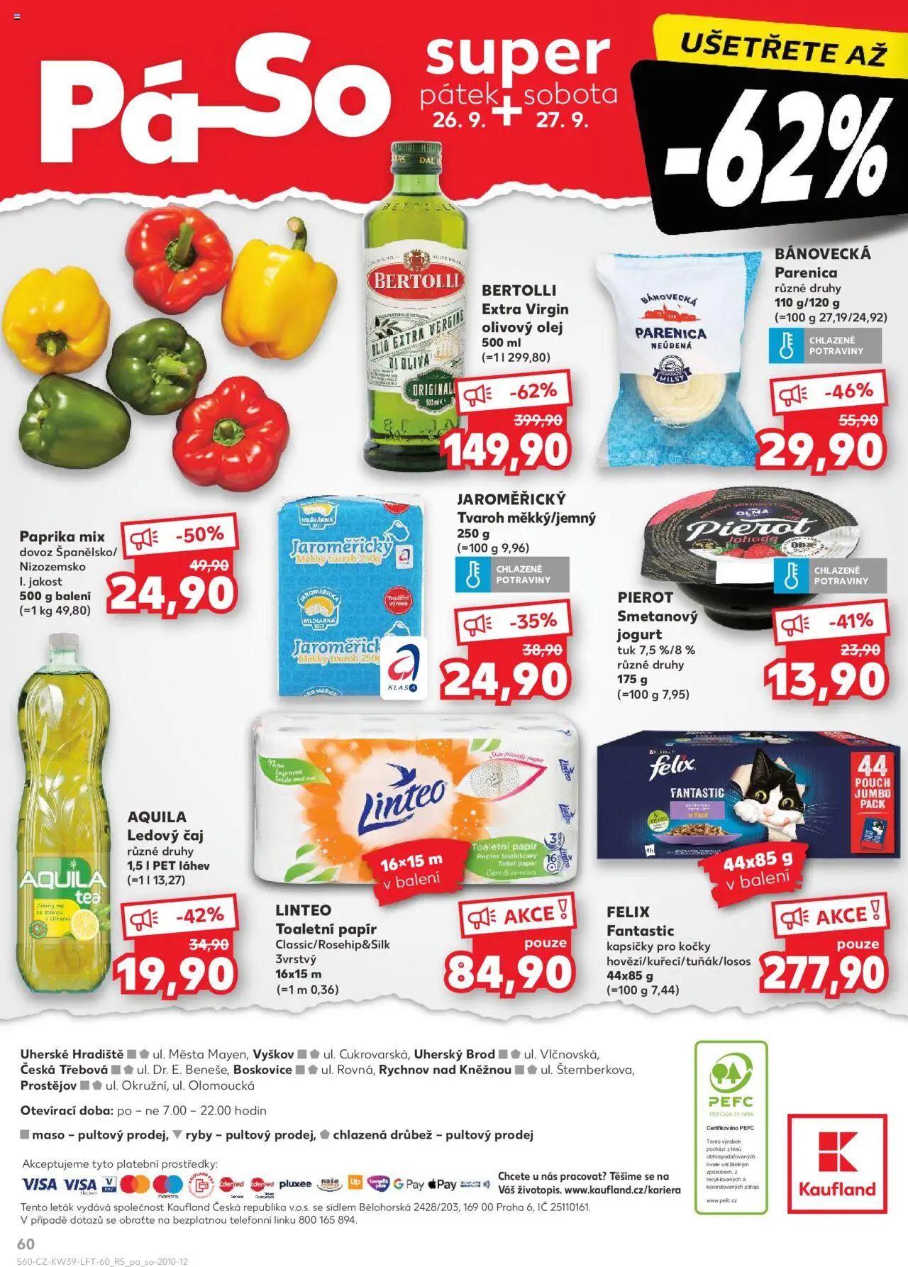 Kaufland leták od 24.09.2025 | Strana: 60 | Produkty: Olivový olej, Tvaroh, Potraviny, Láhev