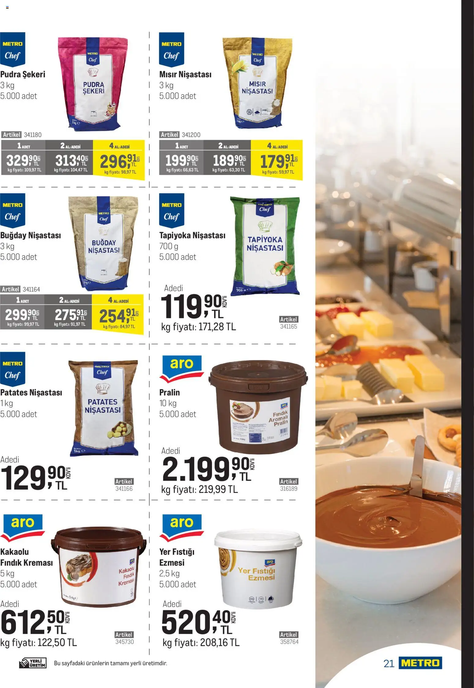 Metro - Şehir Otelleri - 18.03.2026 tarihinden itibaren geçerlidir | Sayfa: 21 | Ürünler: Pudra, Fındık, Yer fıstığı, Mısır