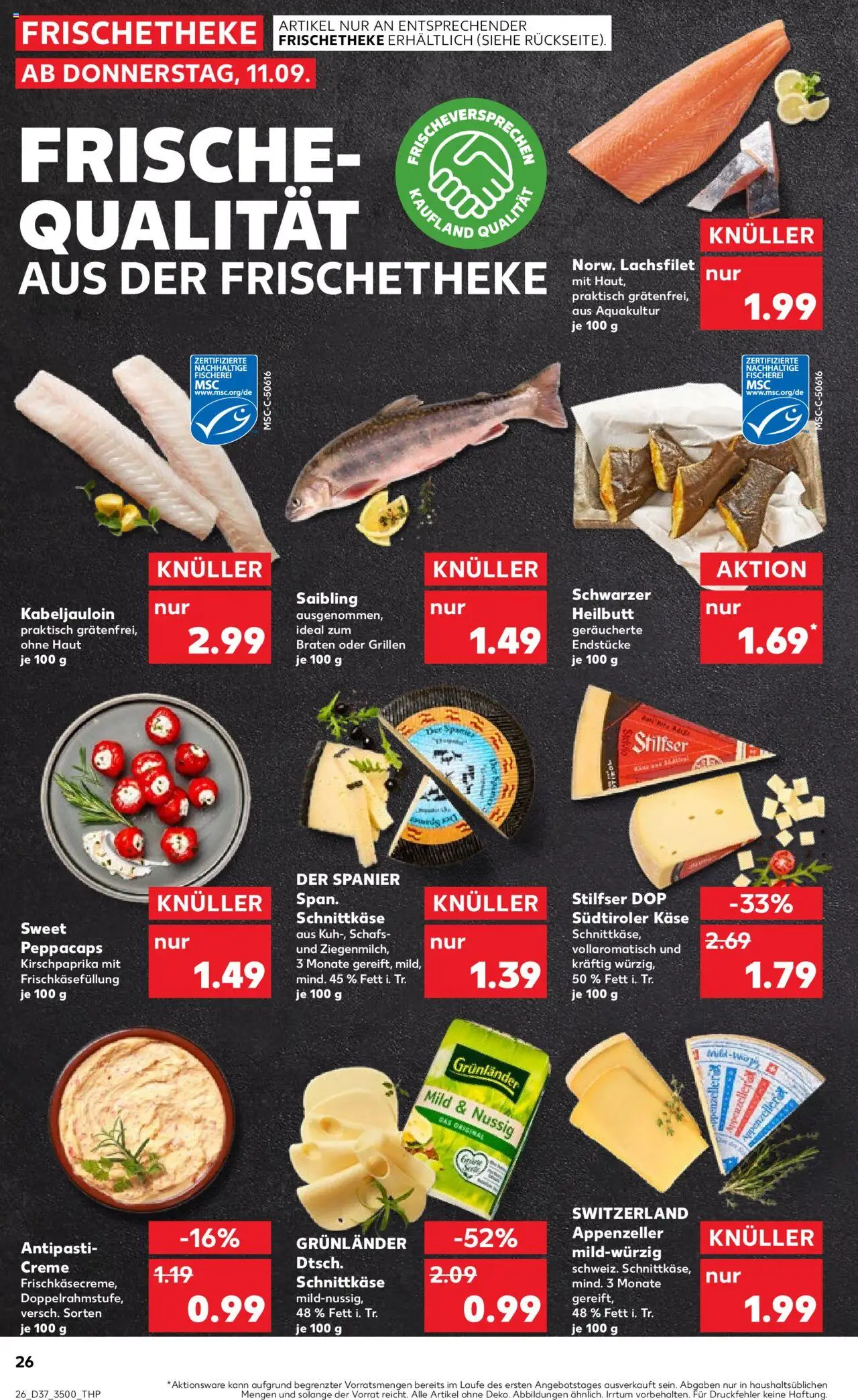 Kaufland prospekt Rostock	 – gültig ab 11.09.2025 | Seite: 26 | Produkte: Käse, Creme, Grunlander