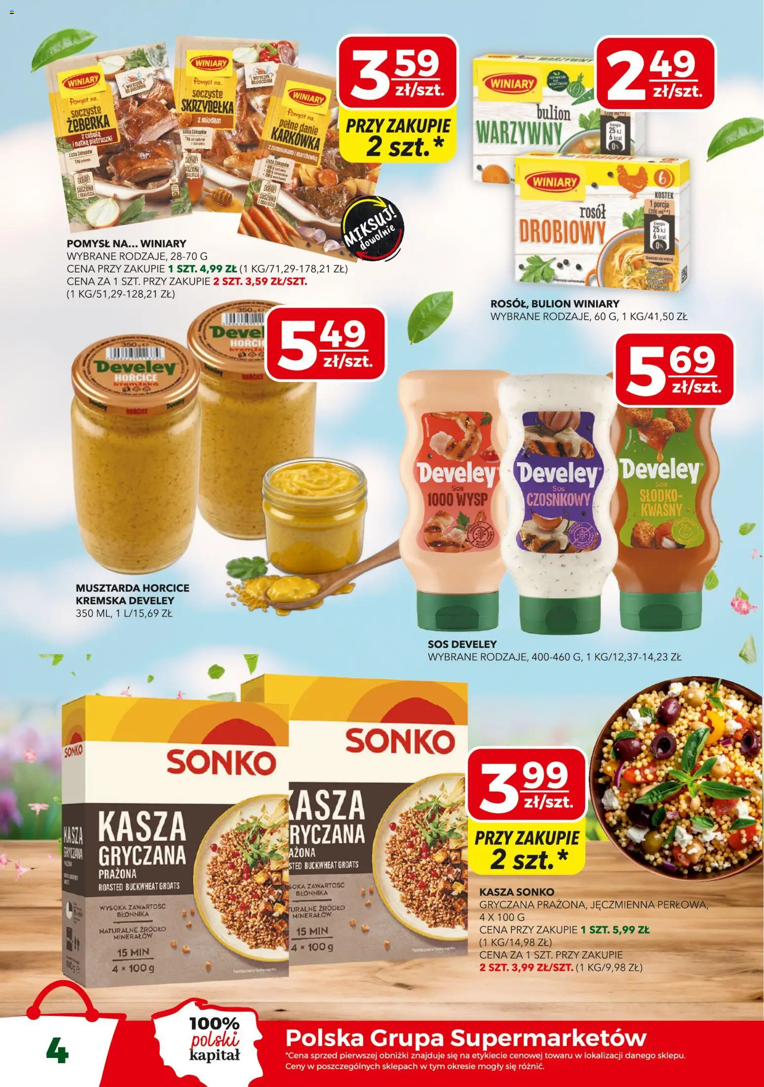 Top Market gazetka od 09.04.2026 | Strona: 4 | Produkty: Kasza gryczana, Musztarda, Marchewka, Sos