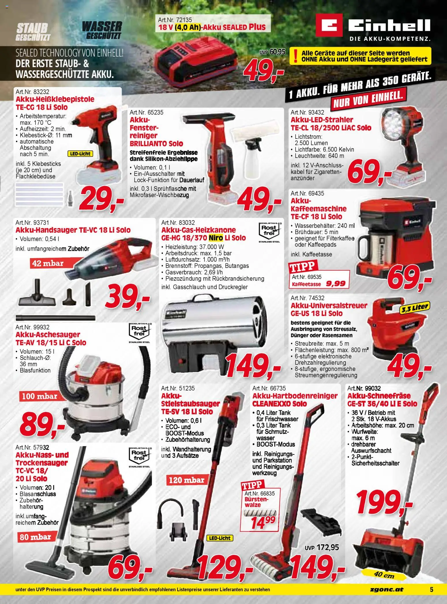 Zgonc - Flugblatt Dezember I 2025 gültig ab 01.12.2025 | Seite: 5 | Produkte: Wasser, Kabel, Kaffeemaschine