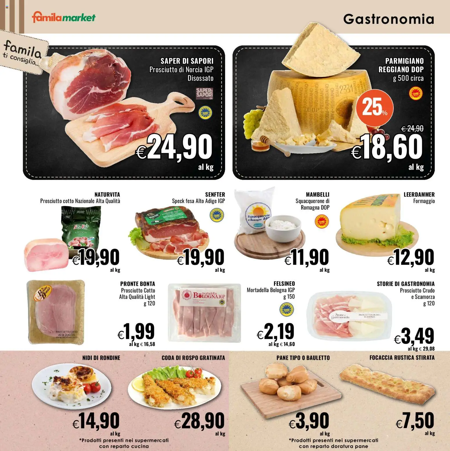 Volantino Famila del 27.11.2025 | Pagina: 8 | Prodotti: Speck, Prosciutto Cotto, Formaggio, Mortadella