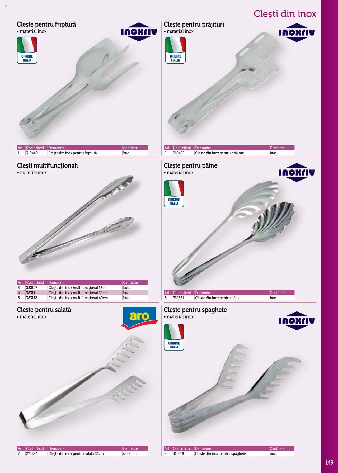 Noul catalog Metro – valabil de la 17.09.2025 | Pagină: 149 | Produse: Clește, Pâine, Salată