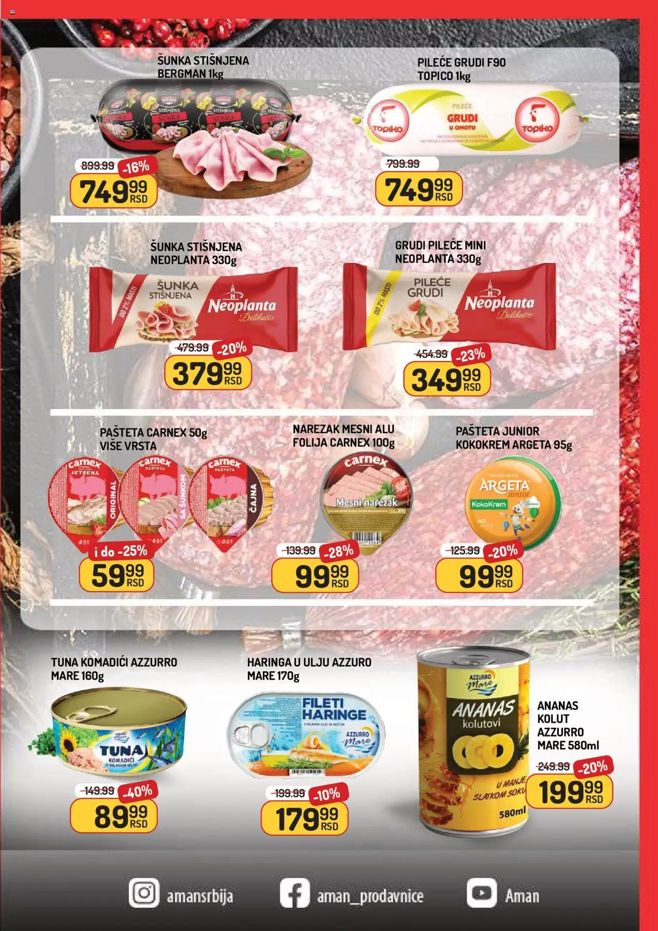 Aman katalog - važi od 05.09.2025 | Strana: 3 | Proizvode: Ananas, Mast, Mesni narezak, Pašteta