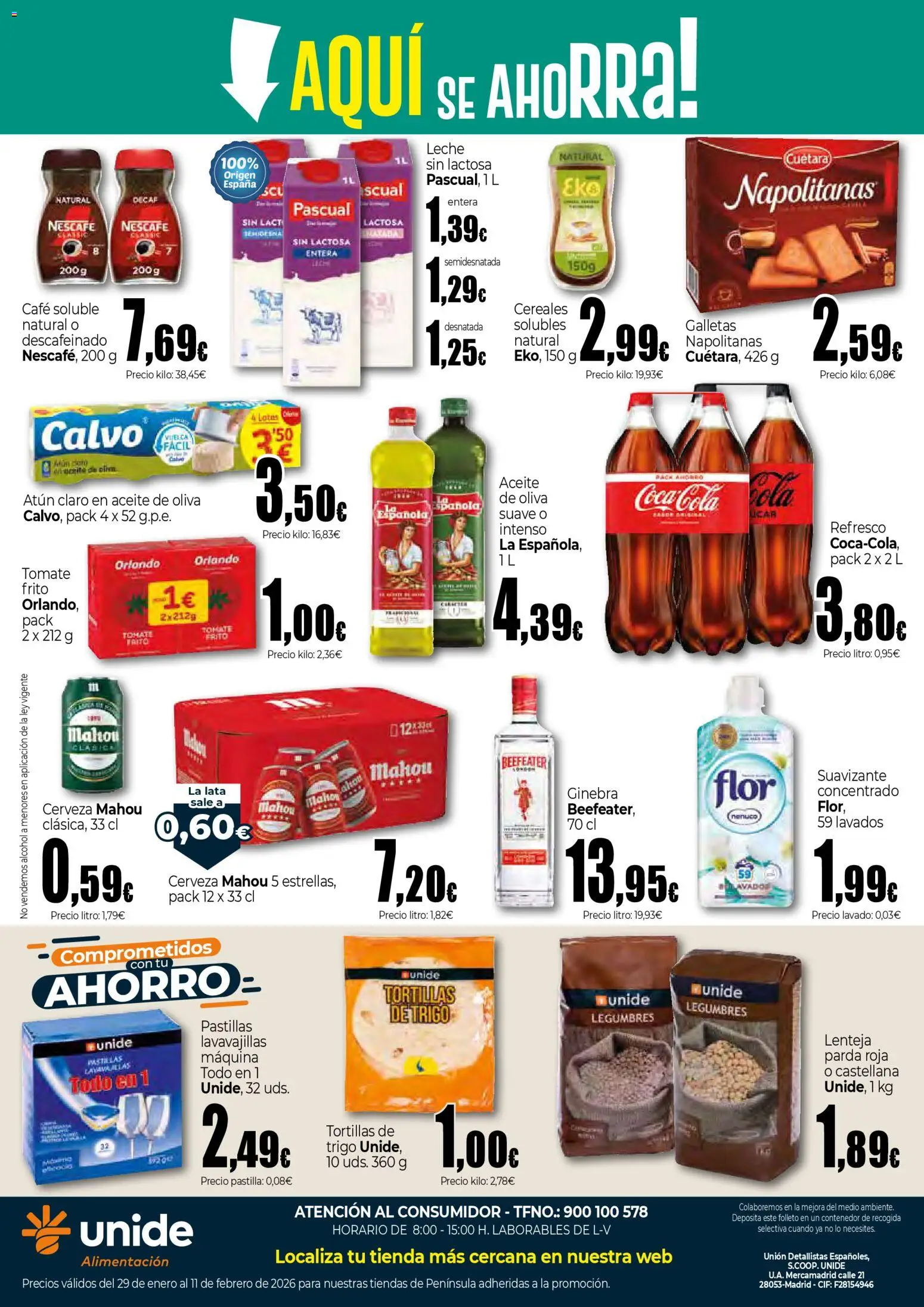 Unide - Alimentación Península │ válido desde el 29.01.2026 | Página: 2 | Productos: Café, Cerveza, Galletas, Aceite de oliva