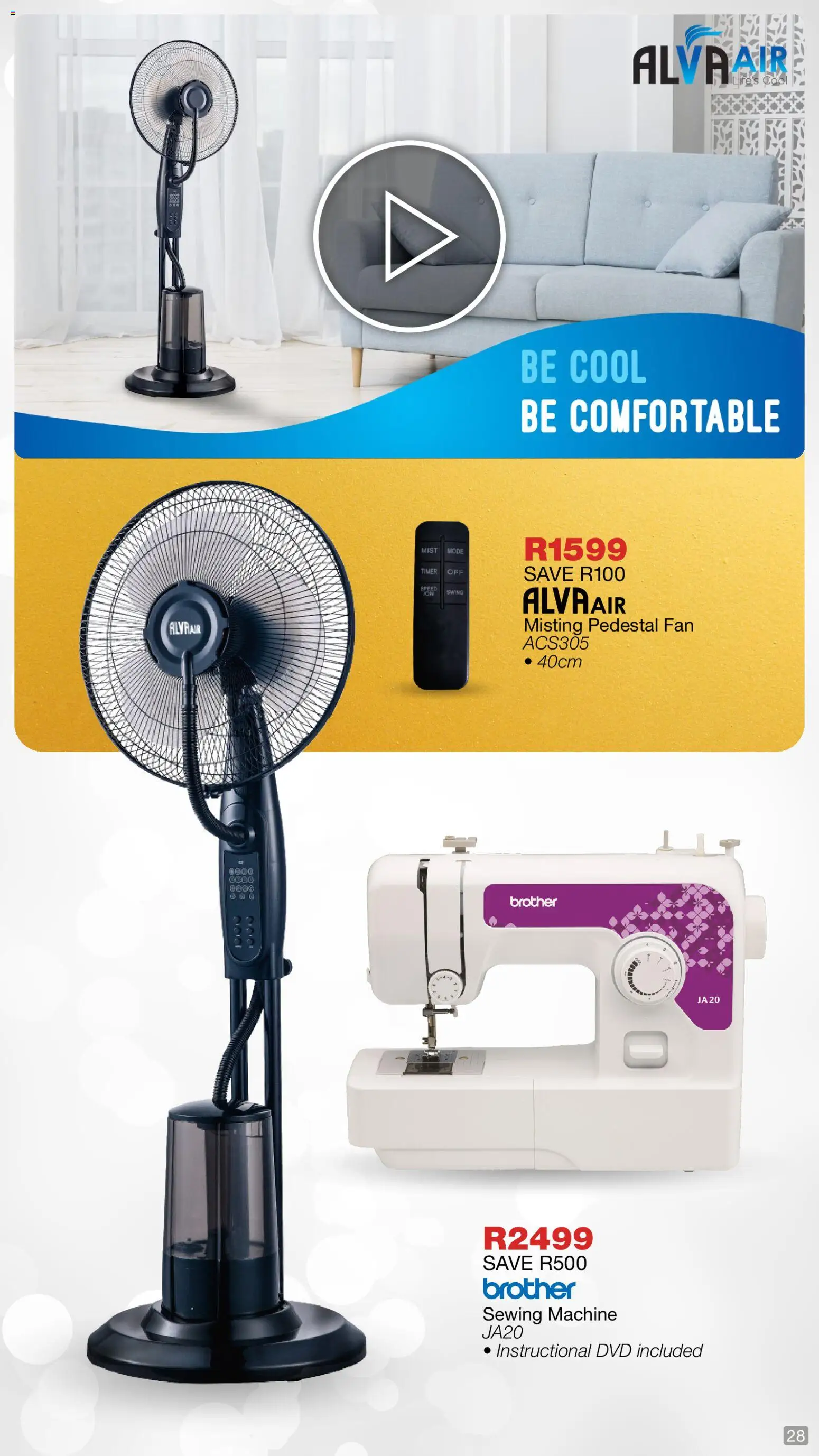 New OK Furniture catalogue – valid from 01.12.2025 | Page: 28 | Products: Pedestal, Timer, Fan, Sewing machine