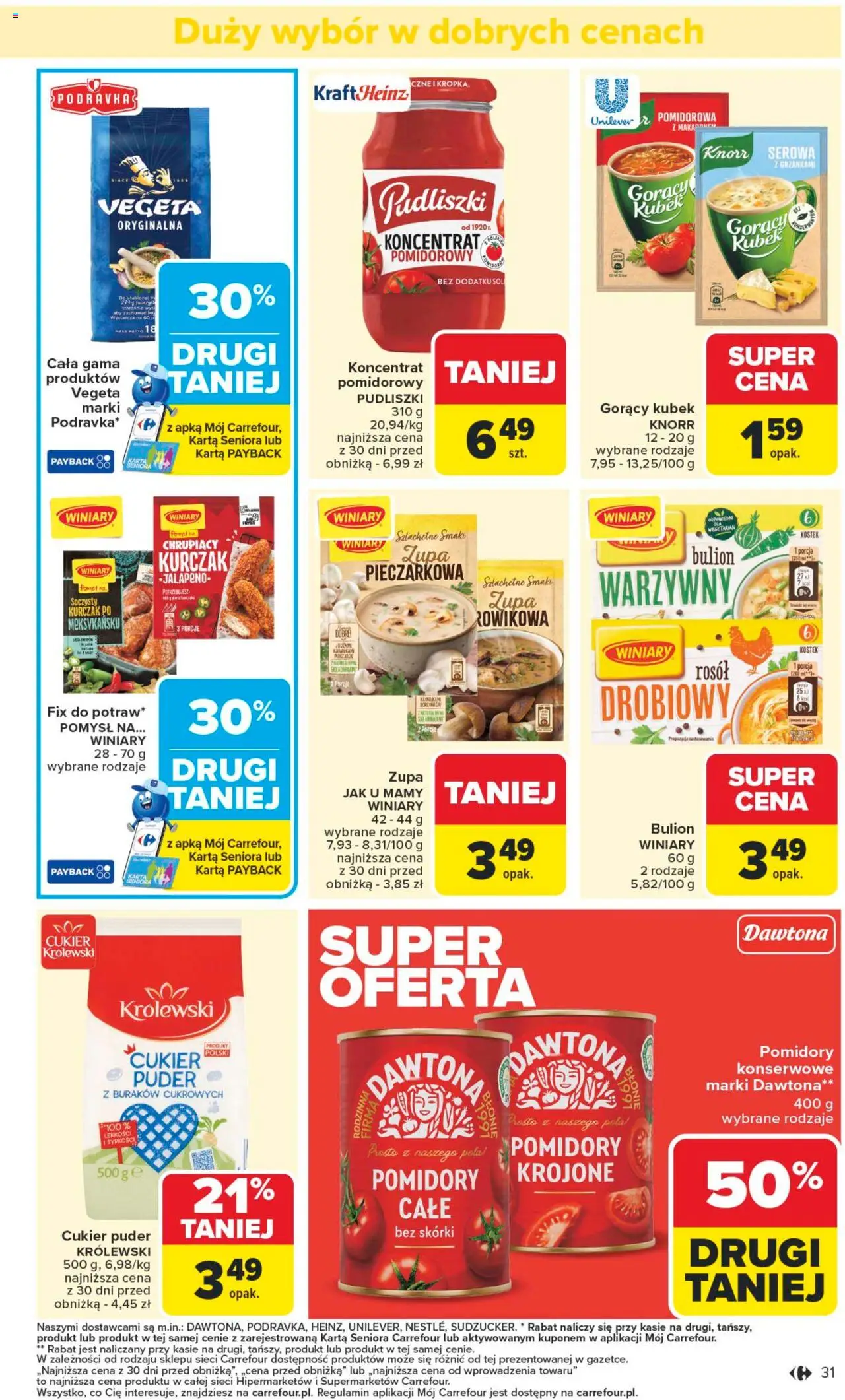 Carrefour Gazetka od 13.10.2025 | Strona: 31 | Produkty: Karta, Kurczak, Cukier puder, Gorący kubek