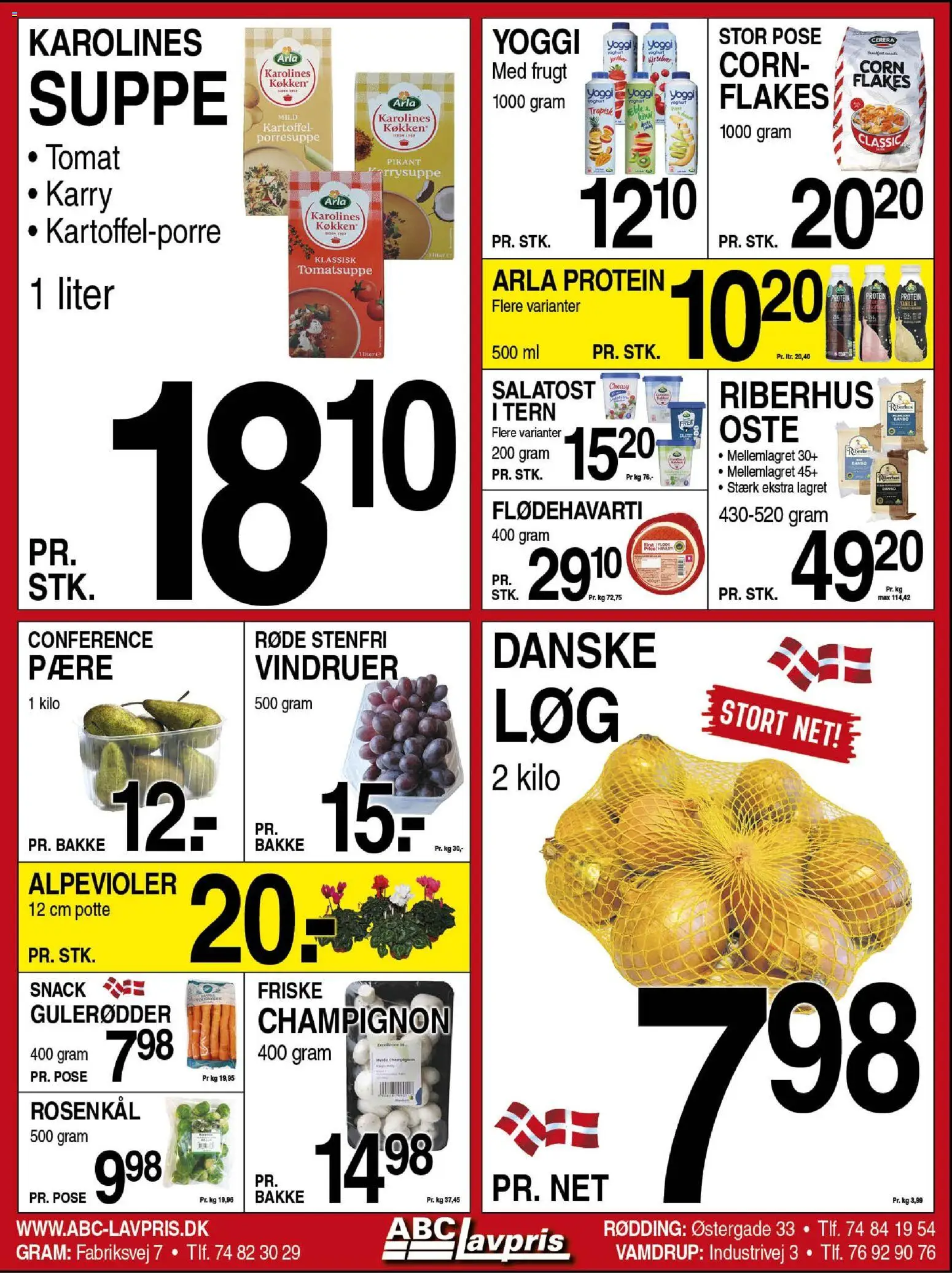 Abc Lavpris tilbudsavis – gyldig fra 22.10.2025 | Side: 3 | Produkter: Champignon, Karry, Yoghurt, Gulerødder