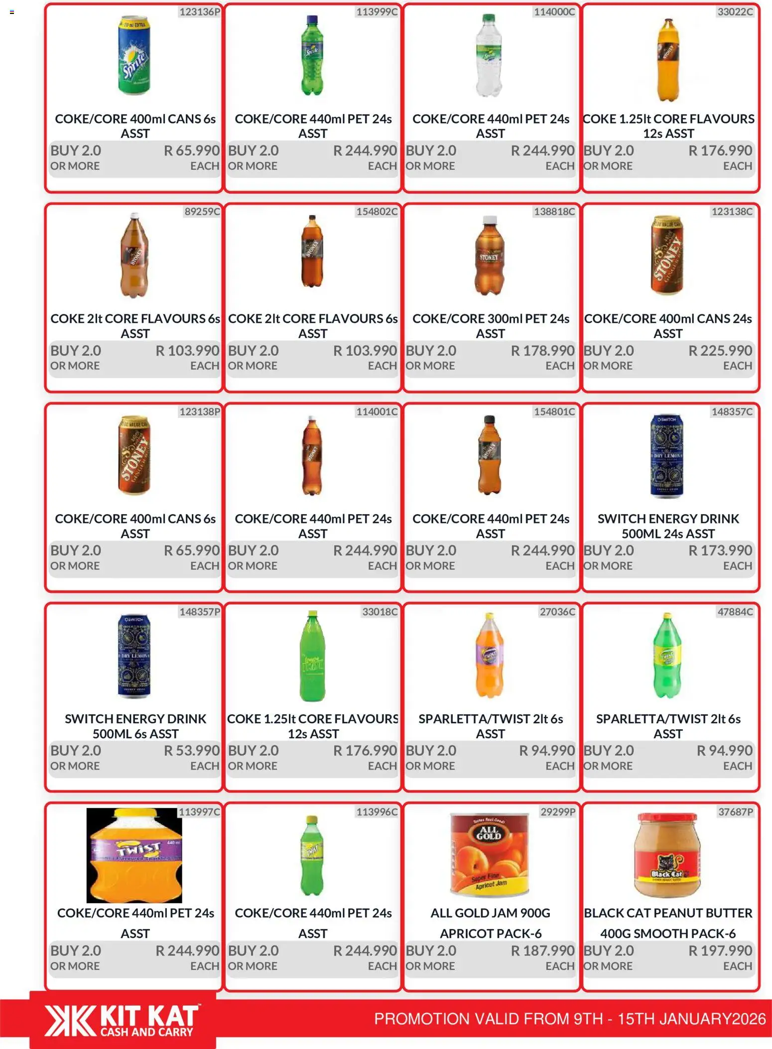New KIT KAT Cash & Carry catalogue – valid from 09.01.2026 | Page: 7 | Products: Jam, Coke, Sprite, Stoney