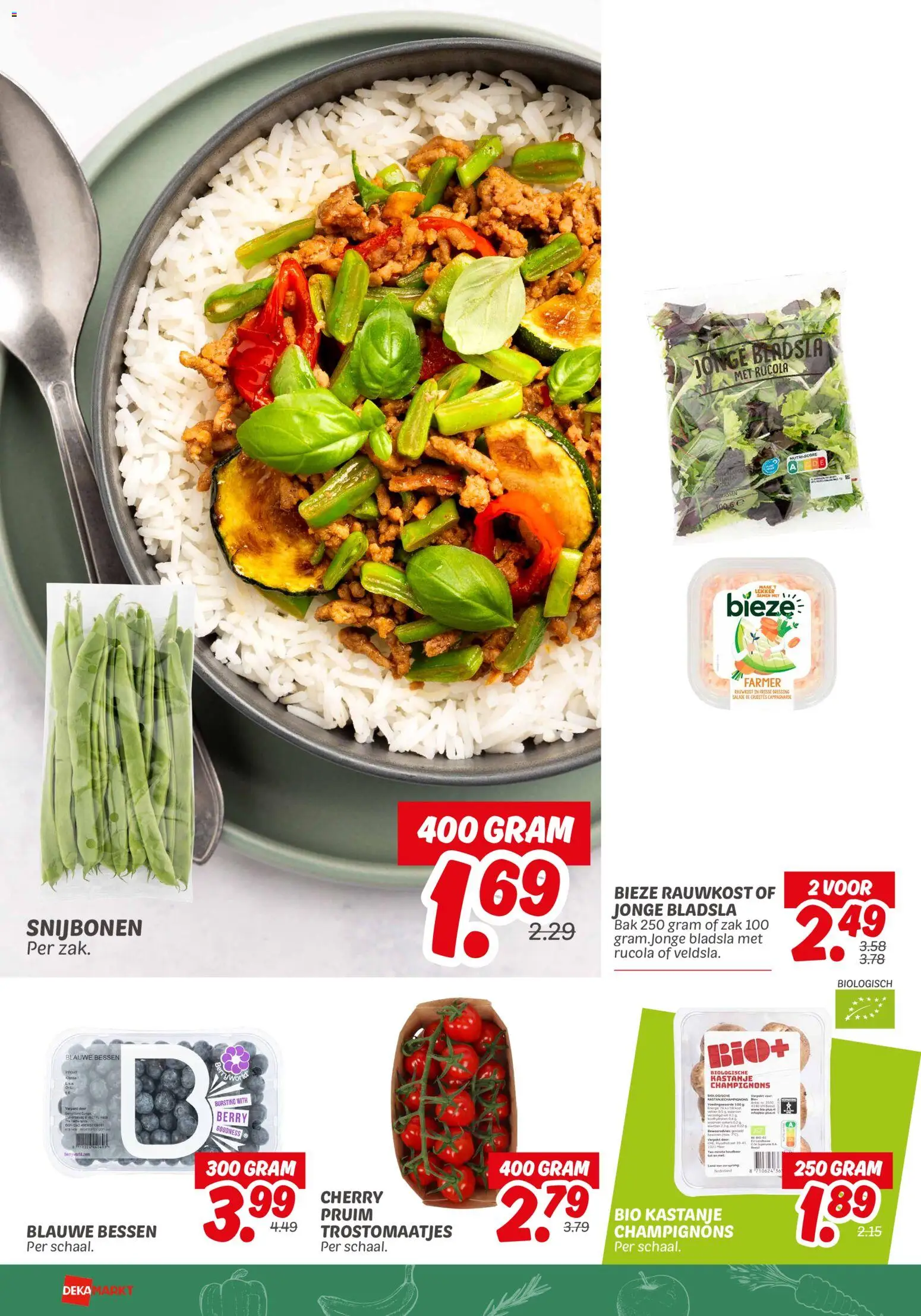 {H1} | Pagina: 8 | Producten: Rucola, Salade, Zak, Pruim