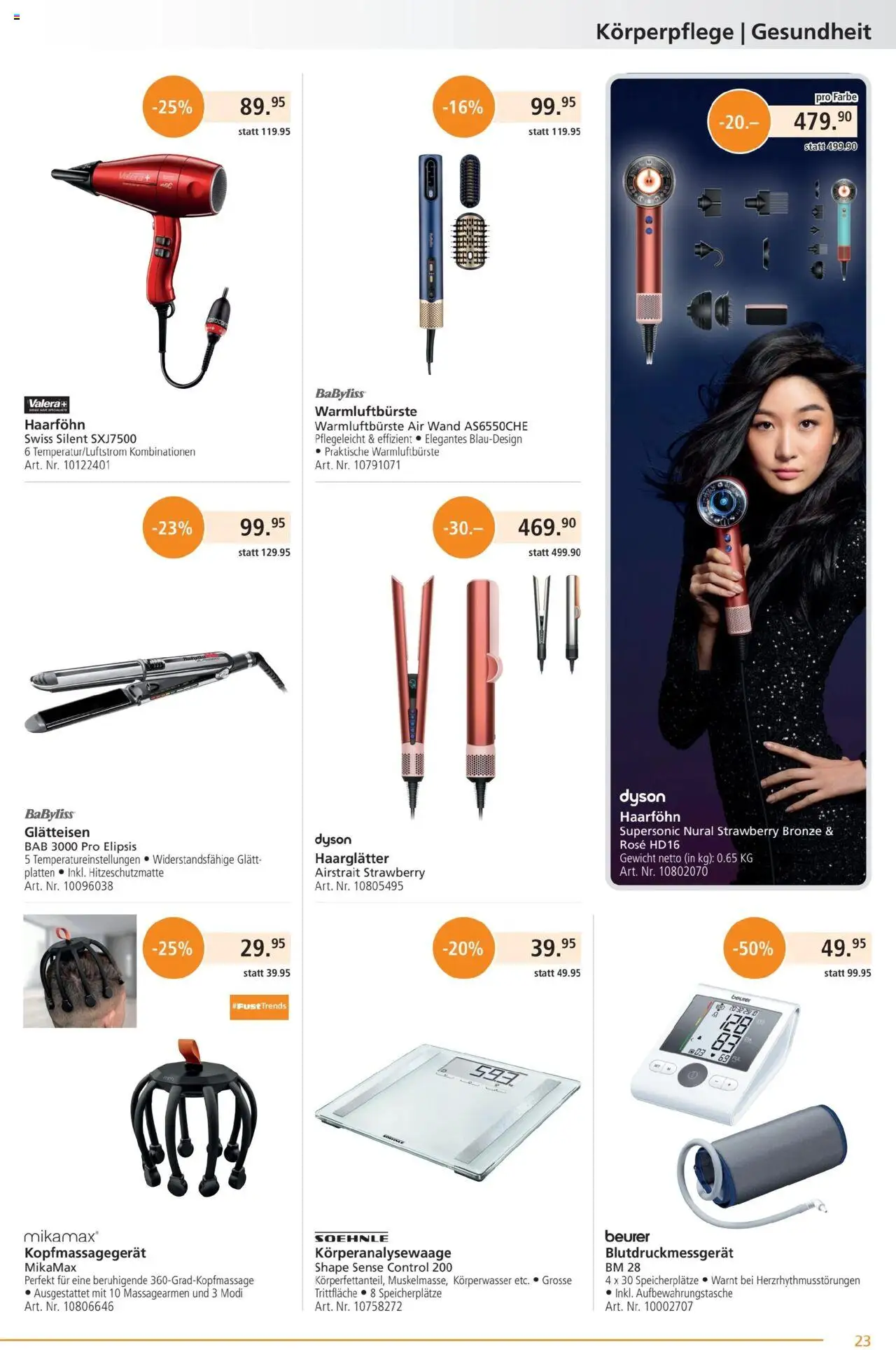 Fust Aktionen ab 26.05.2025 | Seite: 23 | Produkte: Haarglätter, Glätteisen, Haarföhn, Gewicht