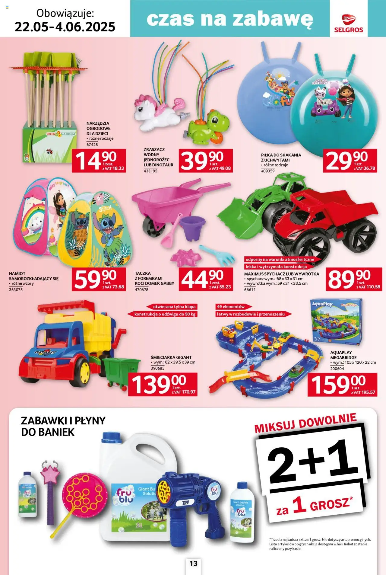 Selgros cash&carry Gazetka - Dzień Dziecka od 22.05.2025 | Strona: 13 | Produkty: Namiot samorozkładający, Jednorożec