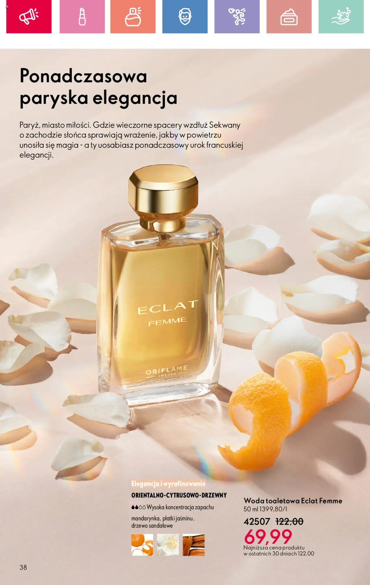 Oriflame Katalog 11 2025 od 27.07.2025 | Strona: 38 | Produkty: Woda toaletowa, Płatki, Woda