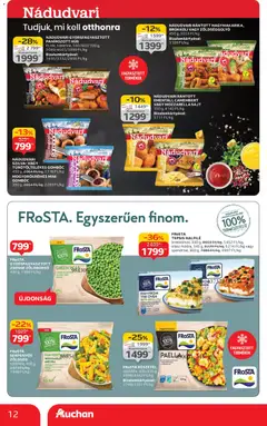 Auchan - Hipermarket márkás akciók - amely érvényes a következő dátumtól: 06.11.2025 | Oldal: 12 | Termékek: Mozzarella, Brokkoli, Camembert, Készétel