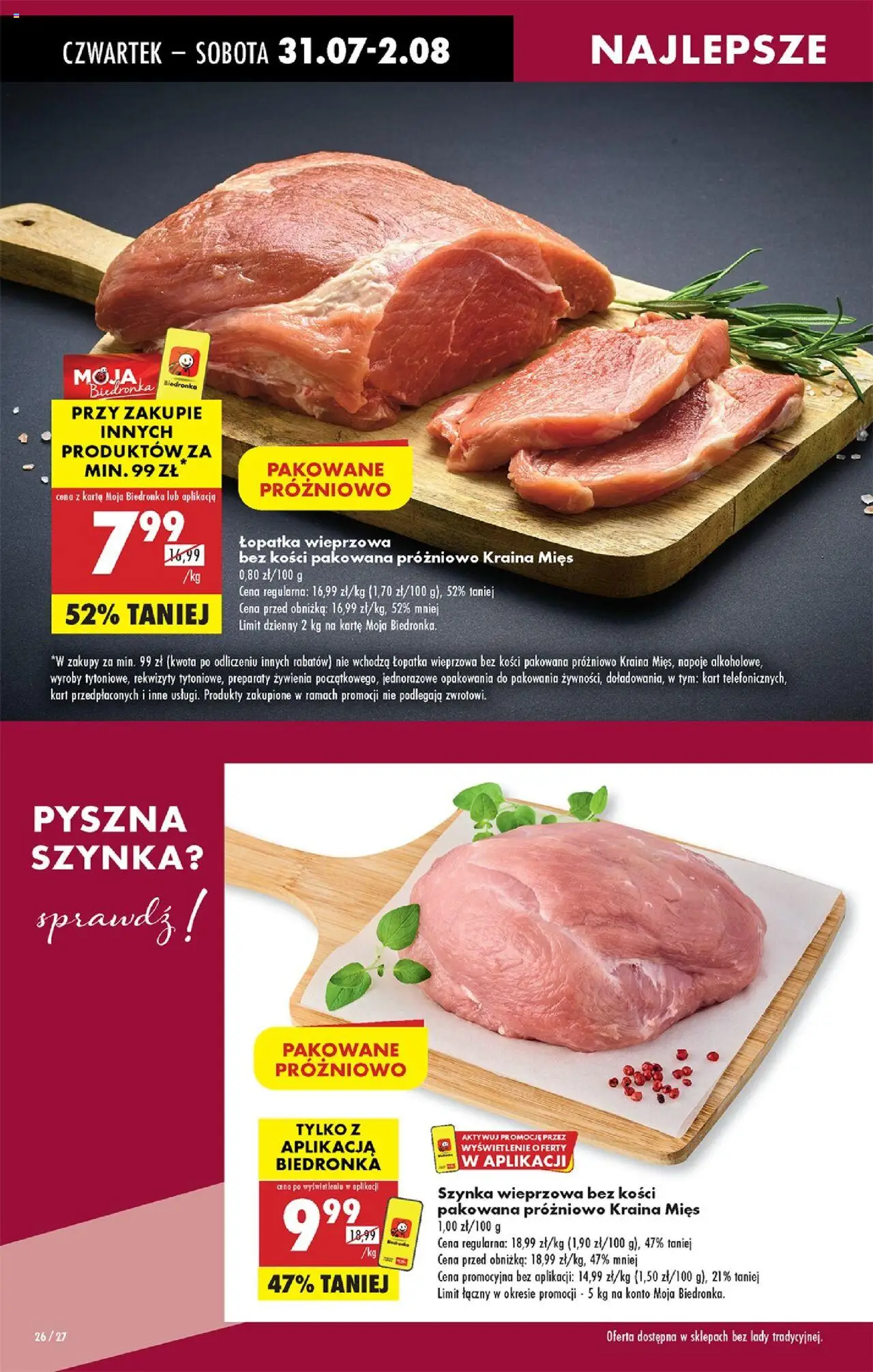 Biedronka gazetka - Oferta W tym tygodniu od 31.07.2025 | Strona: 36 | Produkty: Karta, Napoje, Szynka wieprzowa, Łopatka wieprzowa