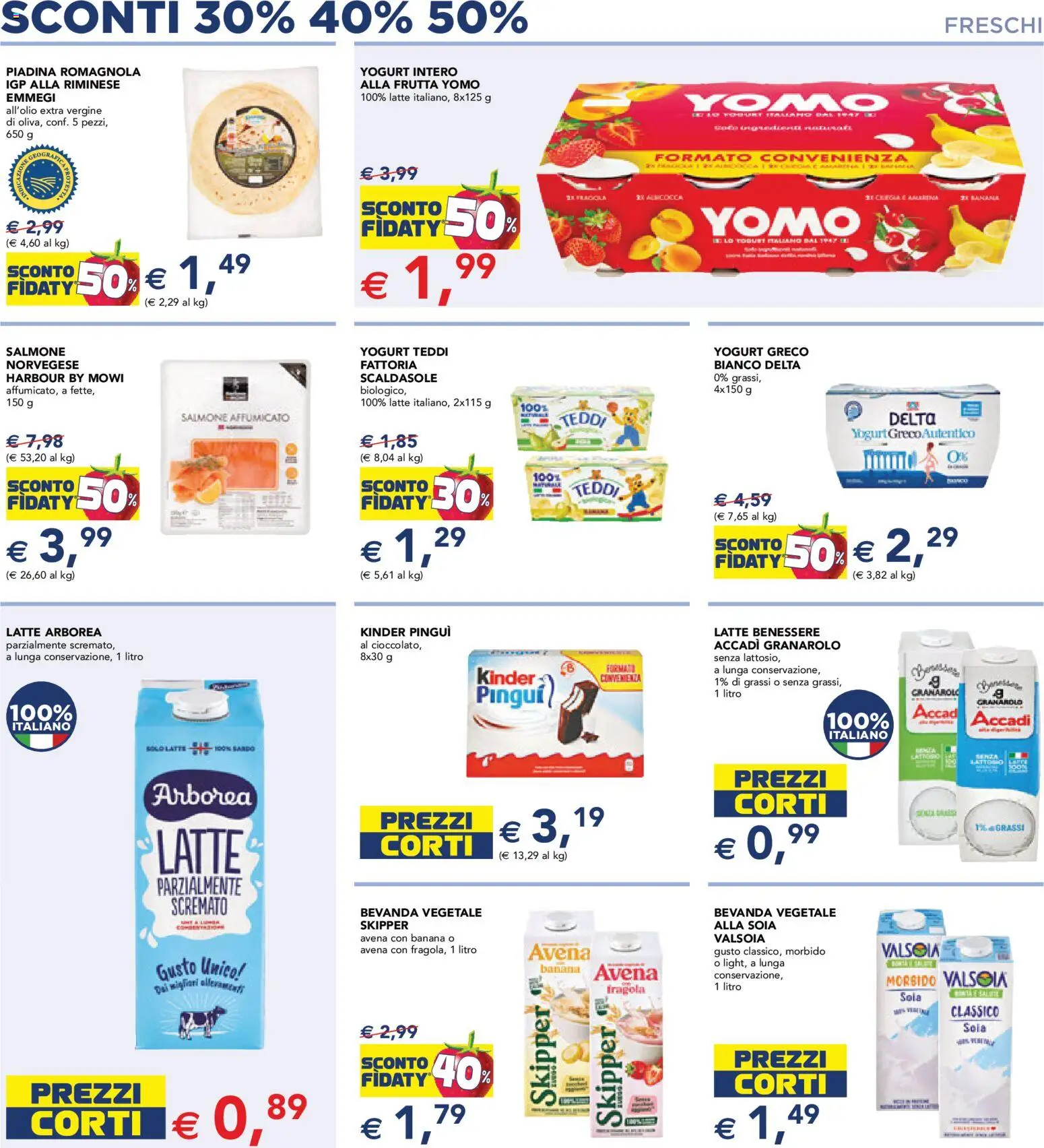 Volantino Esselunga S del 23.04.2026 | Pagina: 3 | Prodotti: Yogurt greco, Salmone, Latte, Piadina