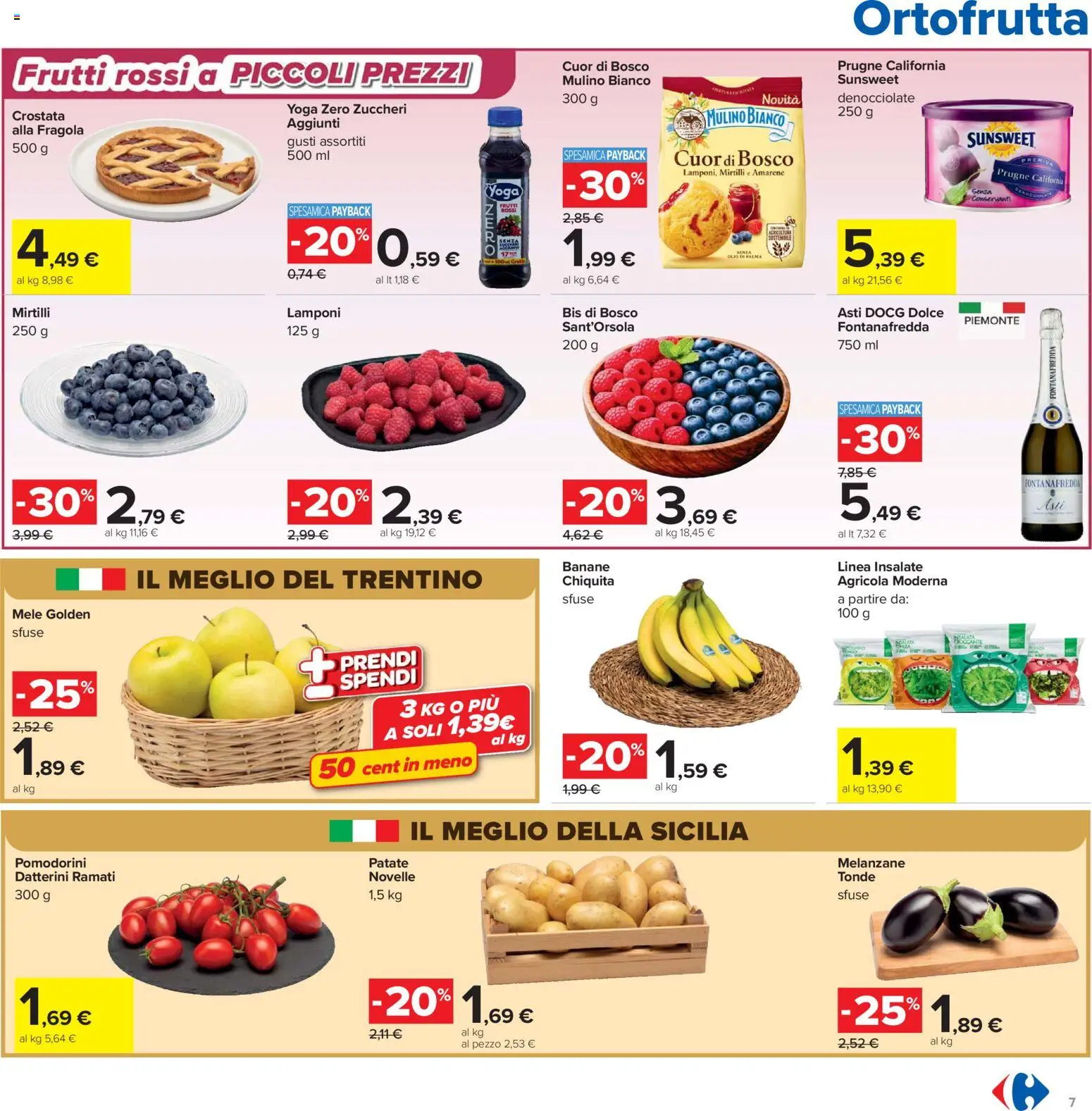 Volantino Carrefour del 07.04.2026 | Pagina: 7 | Prodotti: Mele, Banane, Patate, Mirtilli