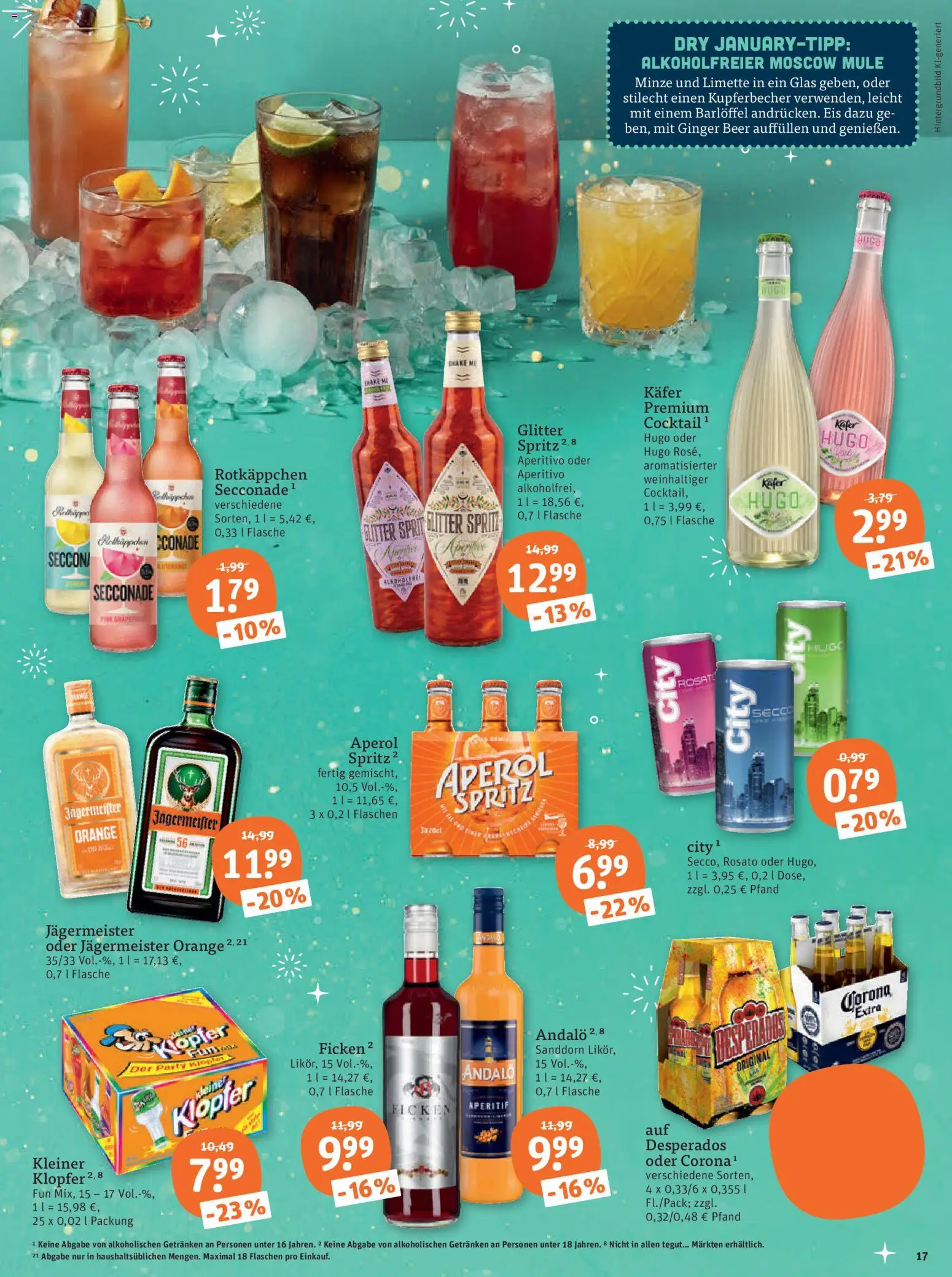 Tegut Prospekt – gültig ab 29.12.2025 | Seite: 19 | Produkte: Desperados, Aperol, Hugo, Eis