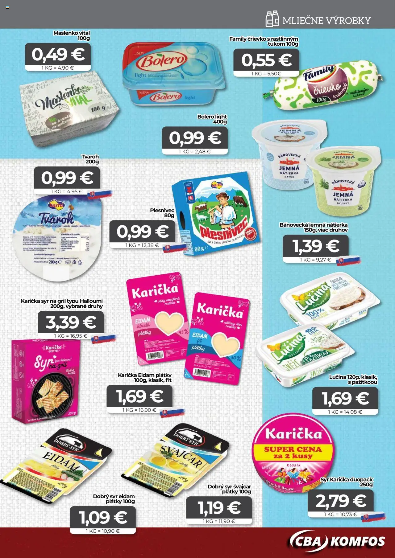 CBA Komfos leták │ platný od 20.06.2025 | Strana: 5 | Produkty: Gril, Syr, Tvaroh