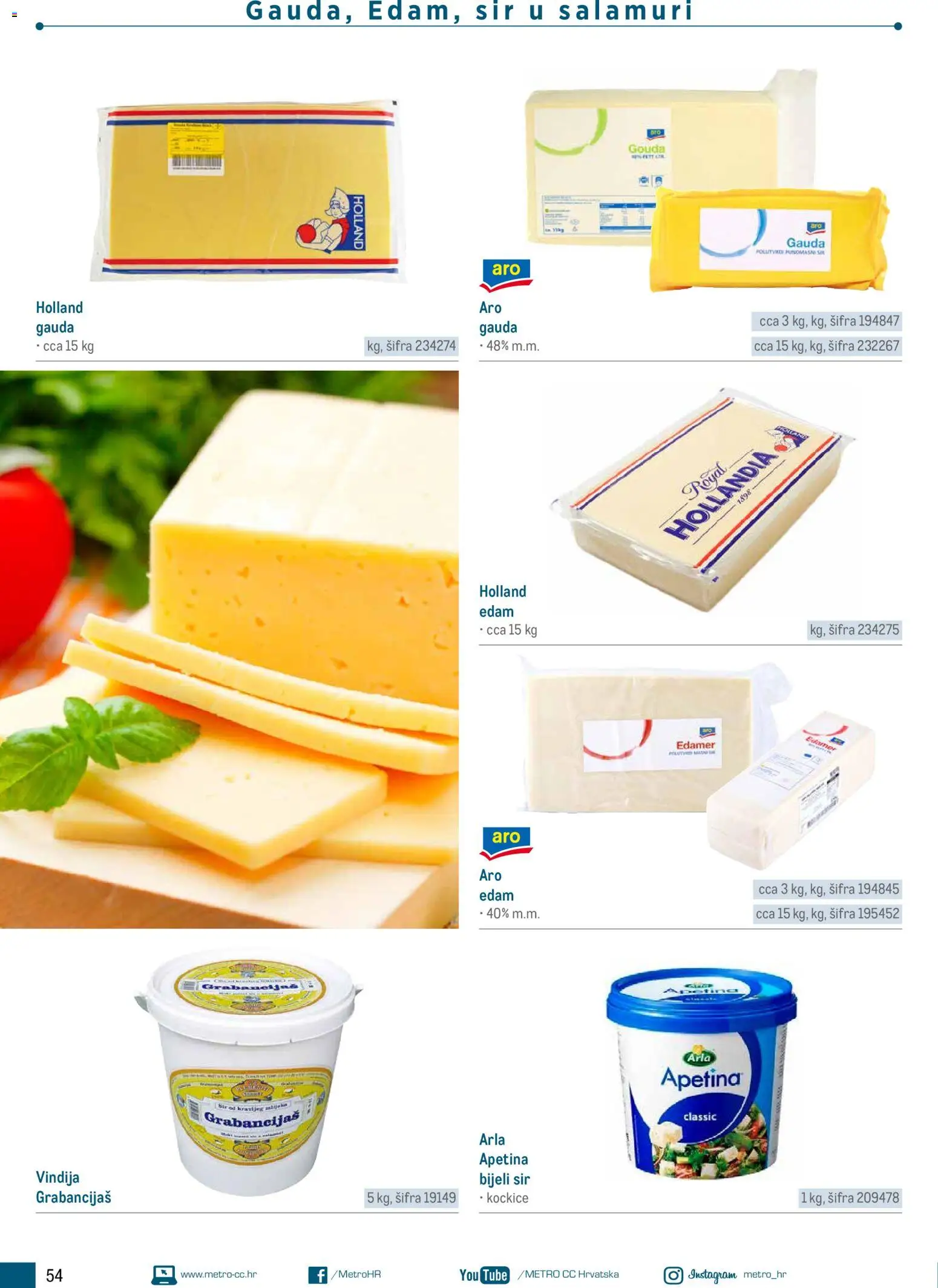 Metro katalog | vrijedi od 05.03.2026 | Stranica: 54 | Proizvodi: Vindija, Gauda, Sir, Gouda
